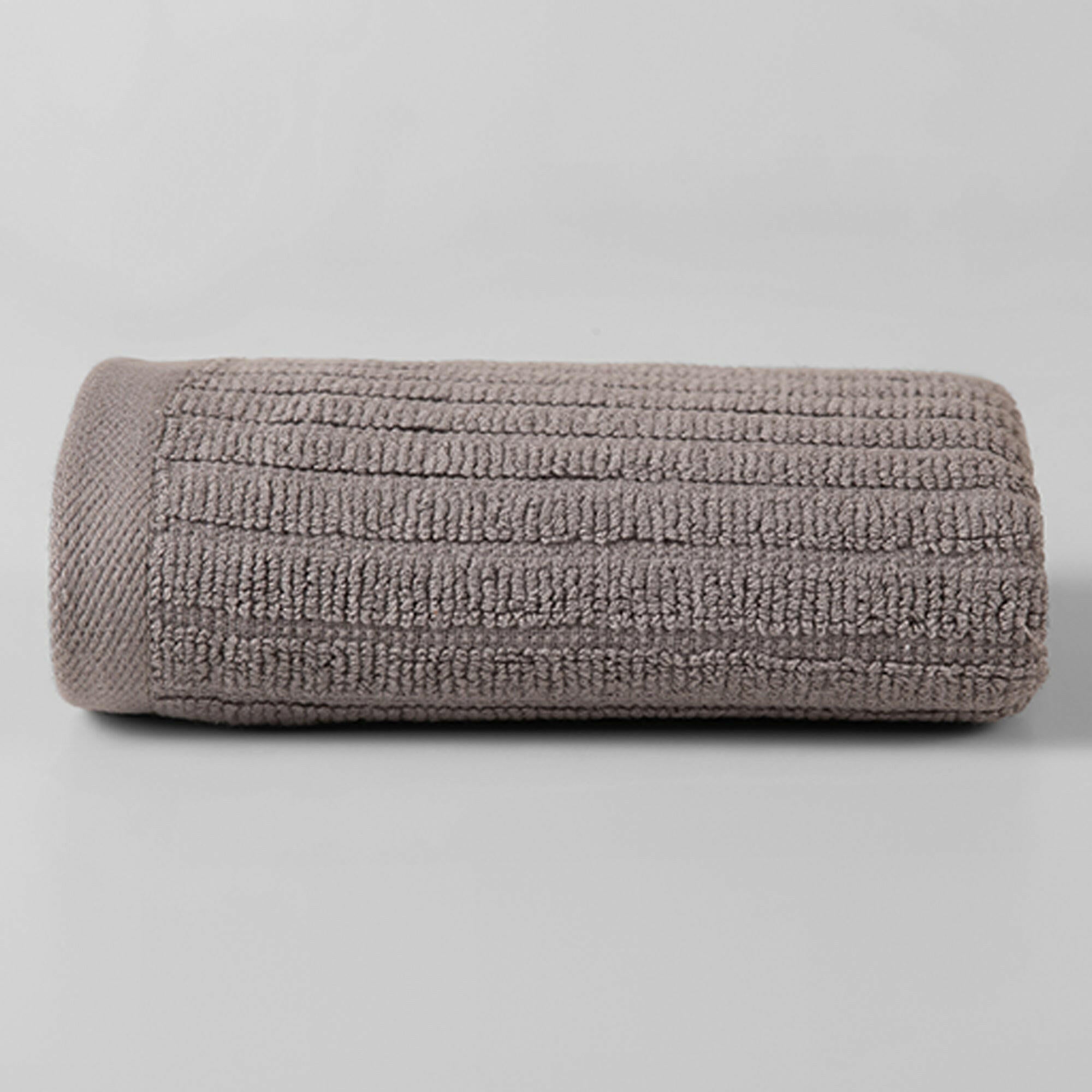 Grey Ribbed Wash Cloth - THE LINEN COMPANY