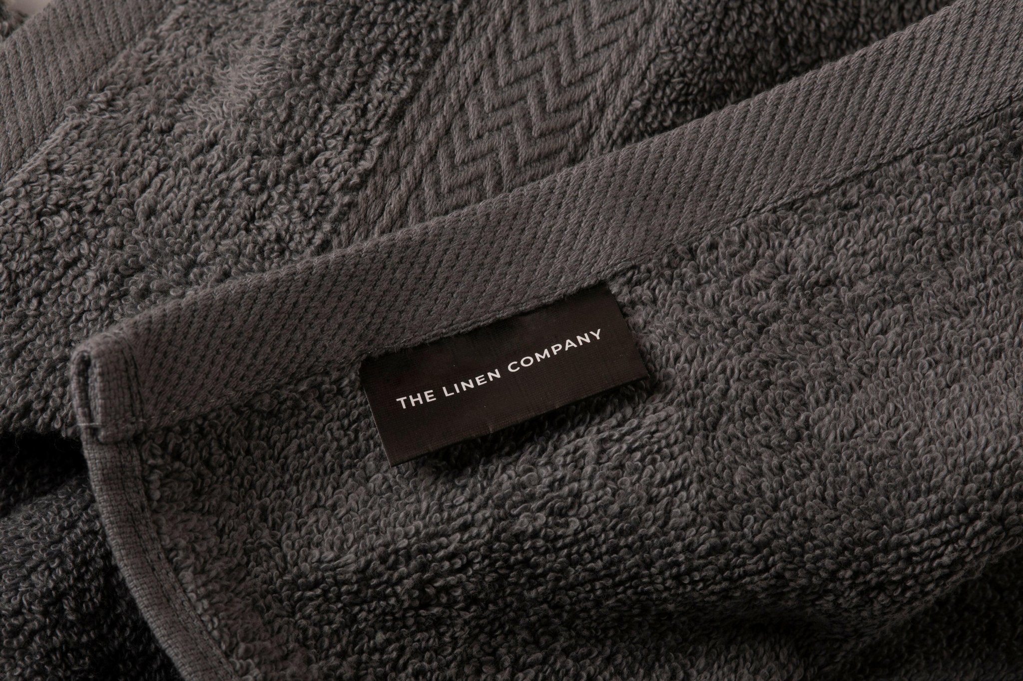 Grey Zigzag Hand Towel - THE LINEN COMPANY