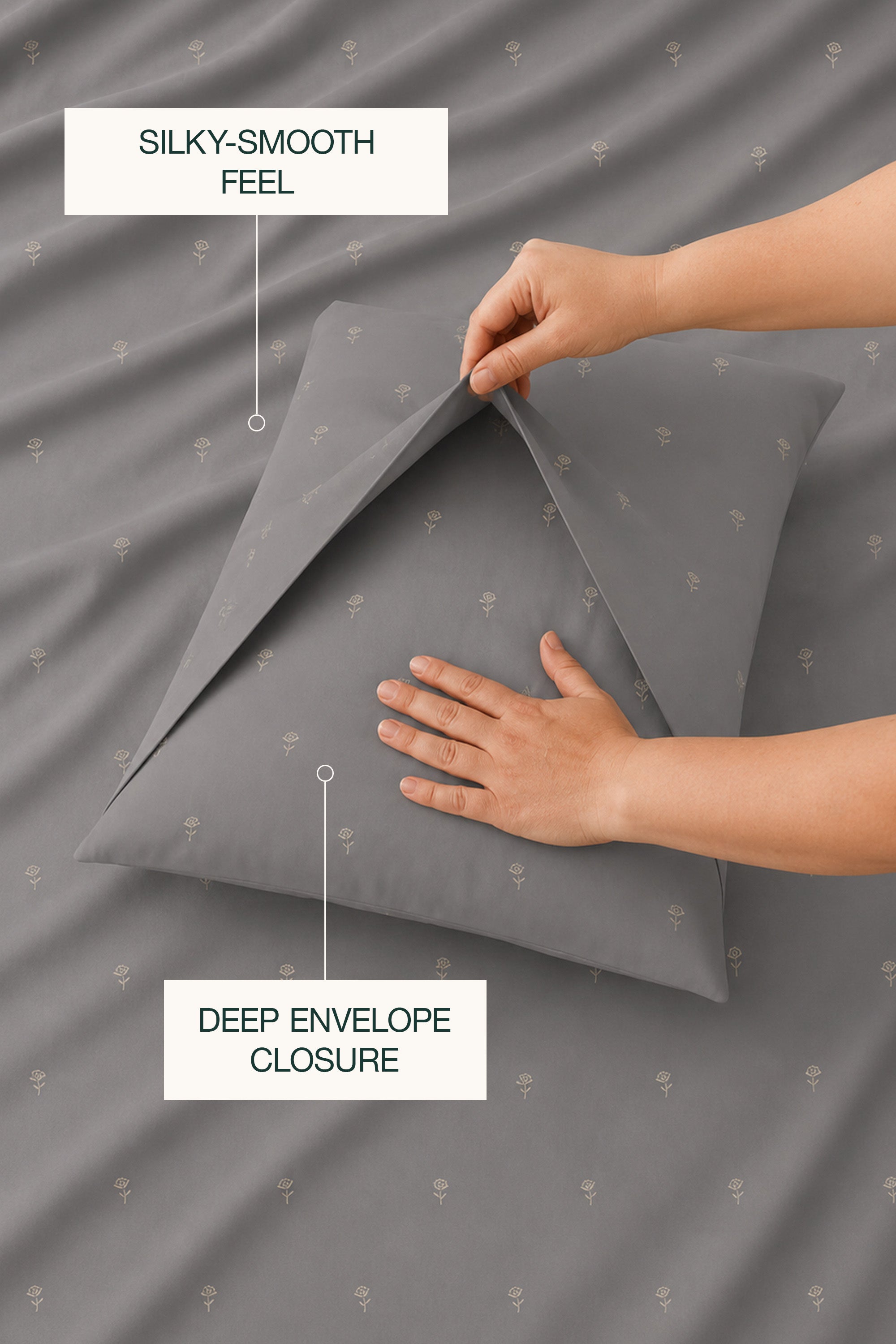 T400 Luxe Grey Embroidered Egyptian Cotton Duvet Cover Set