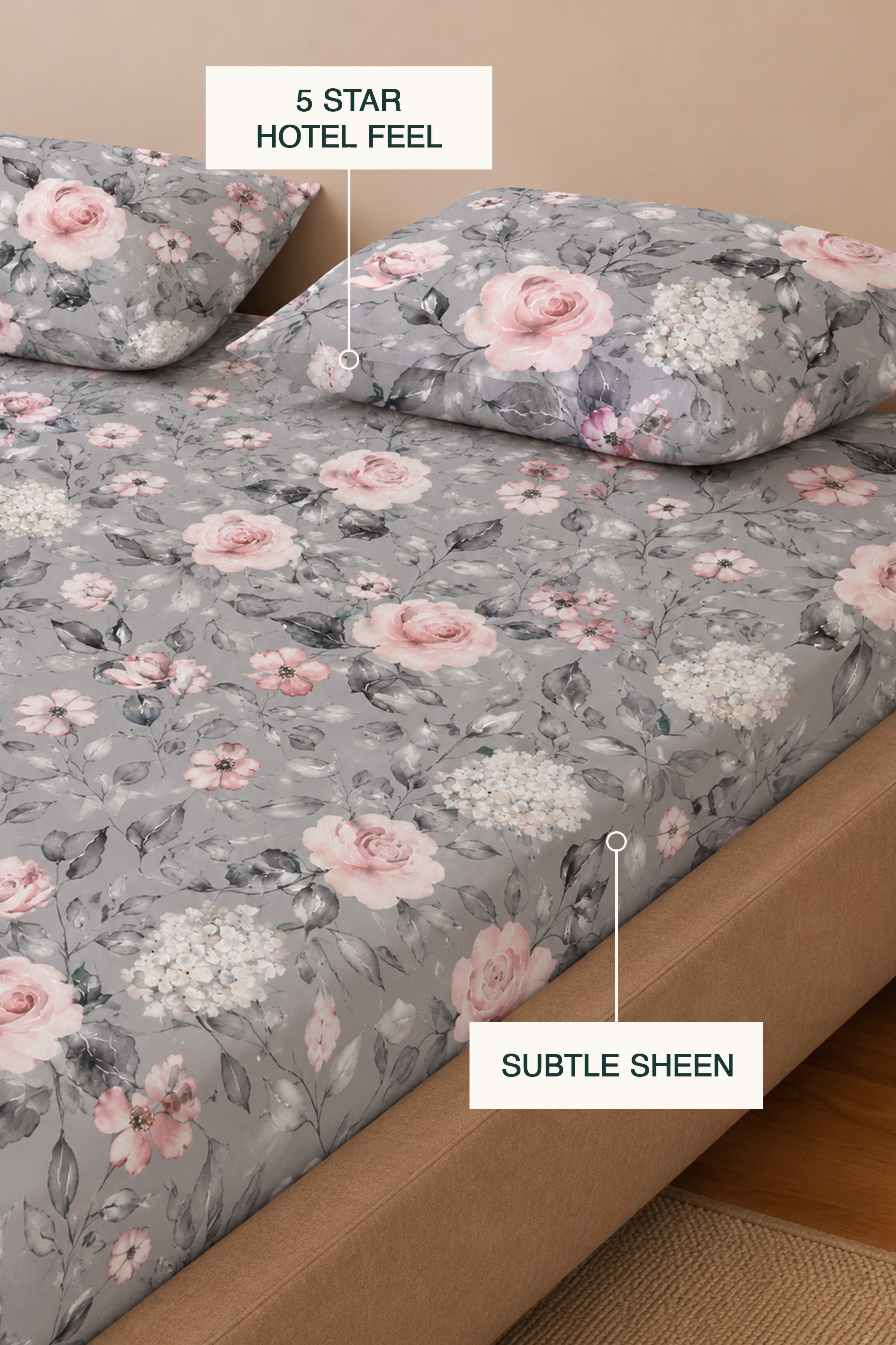 Grisaille Sateen Bed Sheet Set
