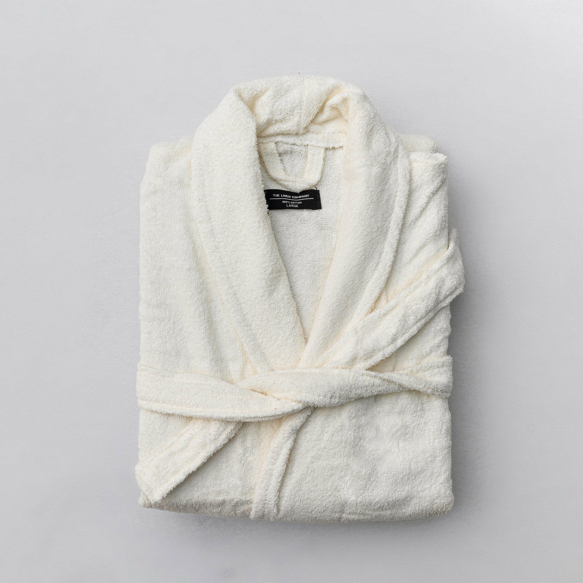 Ivory Collared Bathrobe - THE LINEN COMPANY