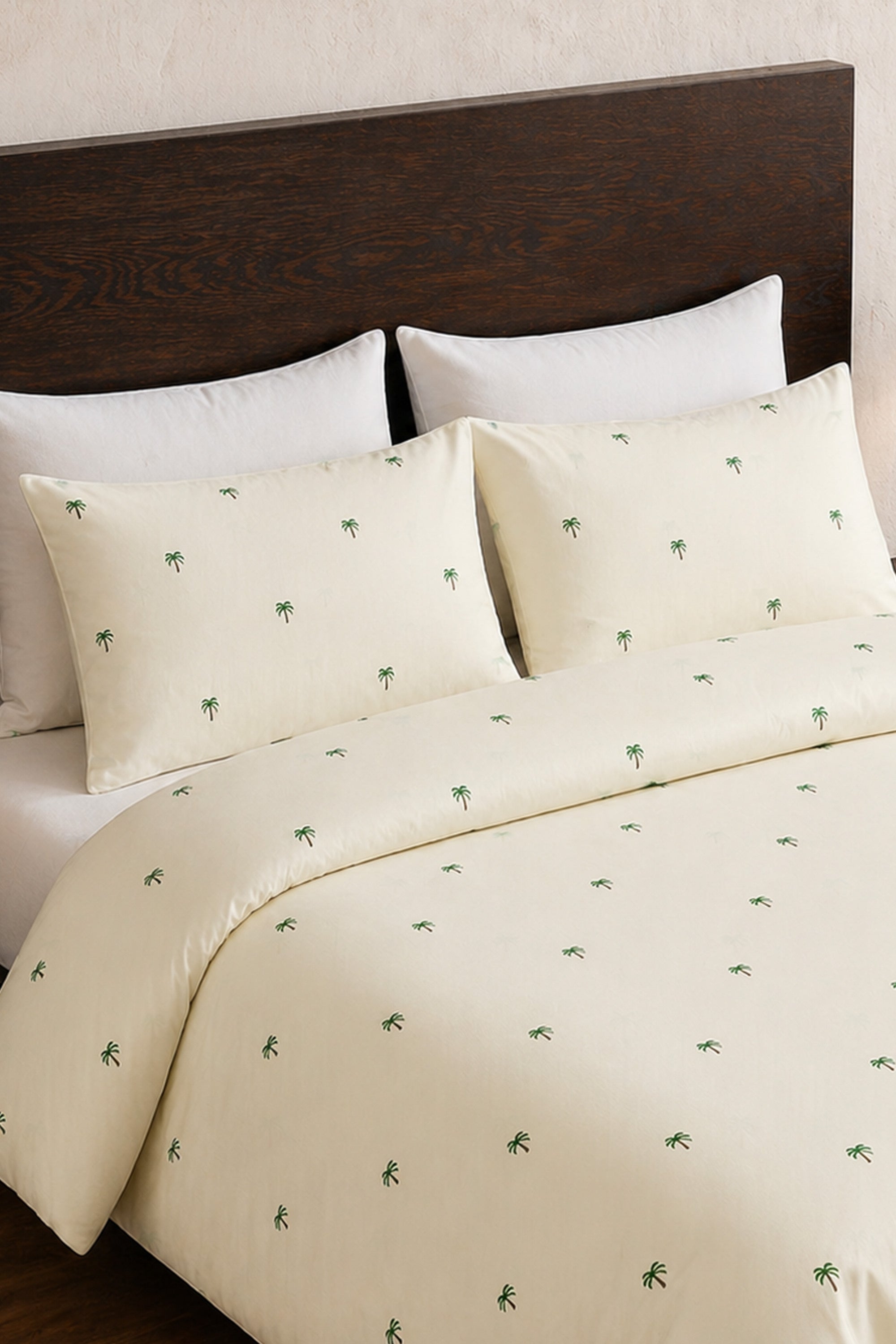 T400 Luxe Ivory Embroidered Egyptian Cotton Duvet Cover Set