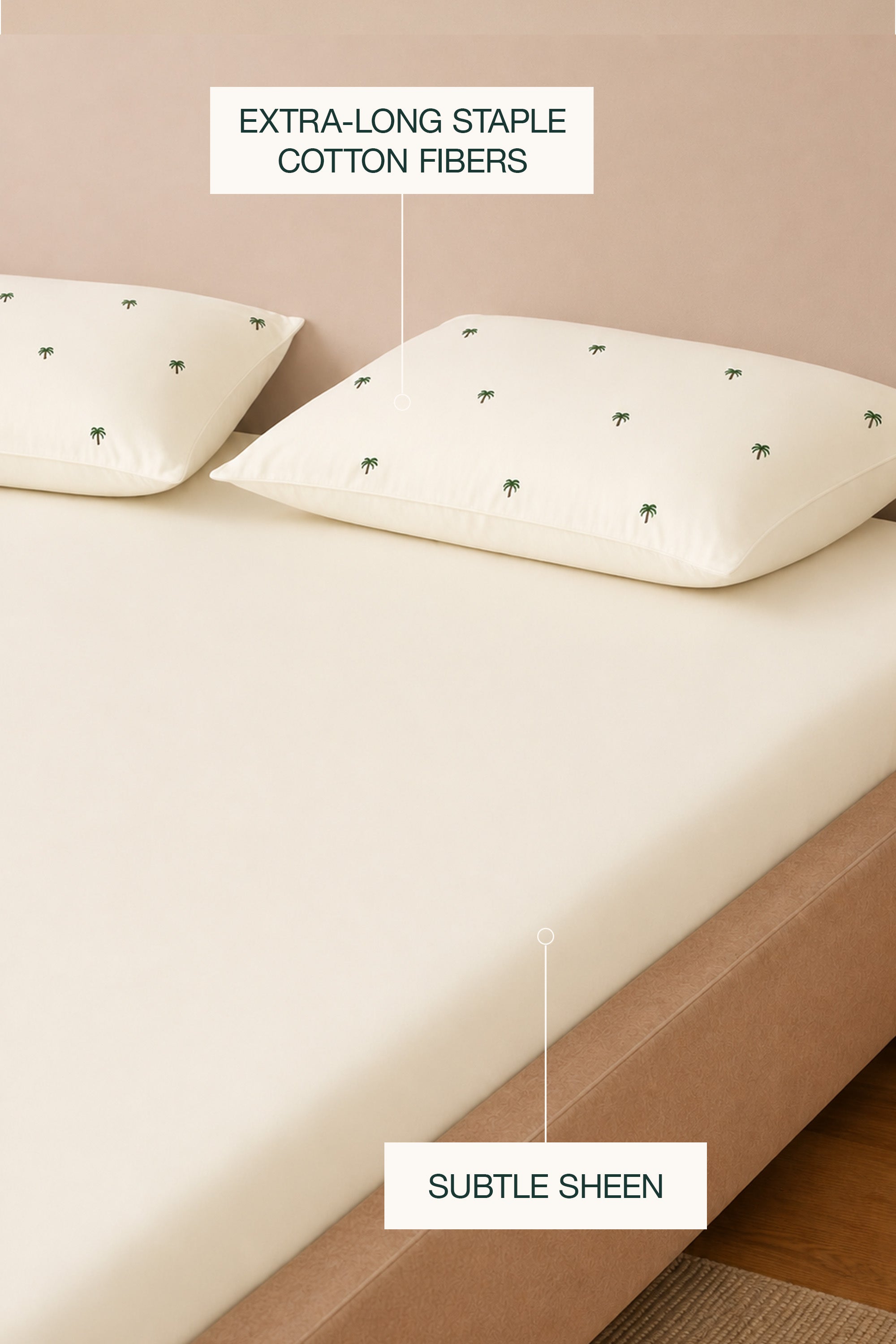 T400 Luxe Ivory Embroidered Egyptian Cotton Bed Sheet Set