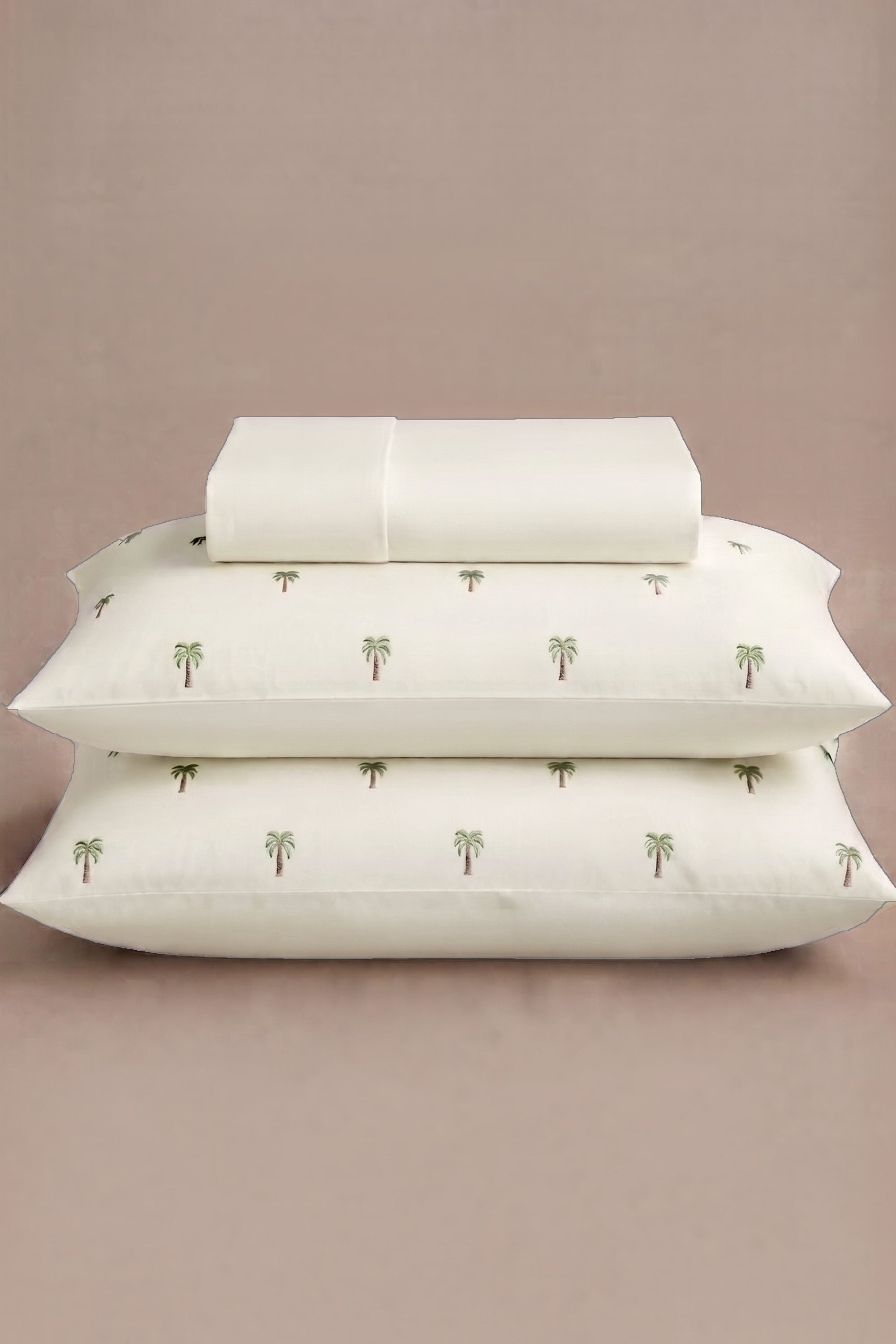T400 Luxe Ivory Embroidered Egyptian Cotton Bed Sheet Set