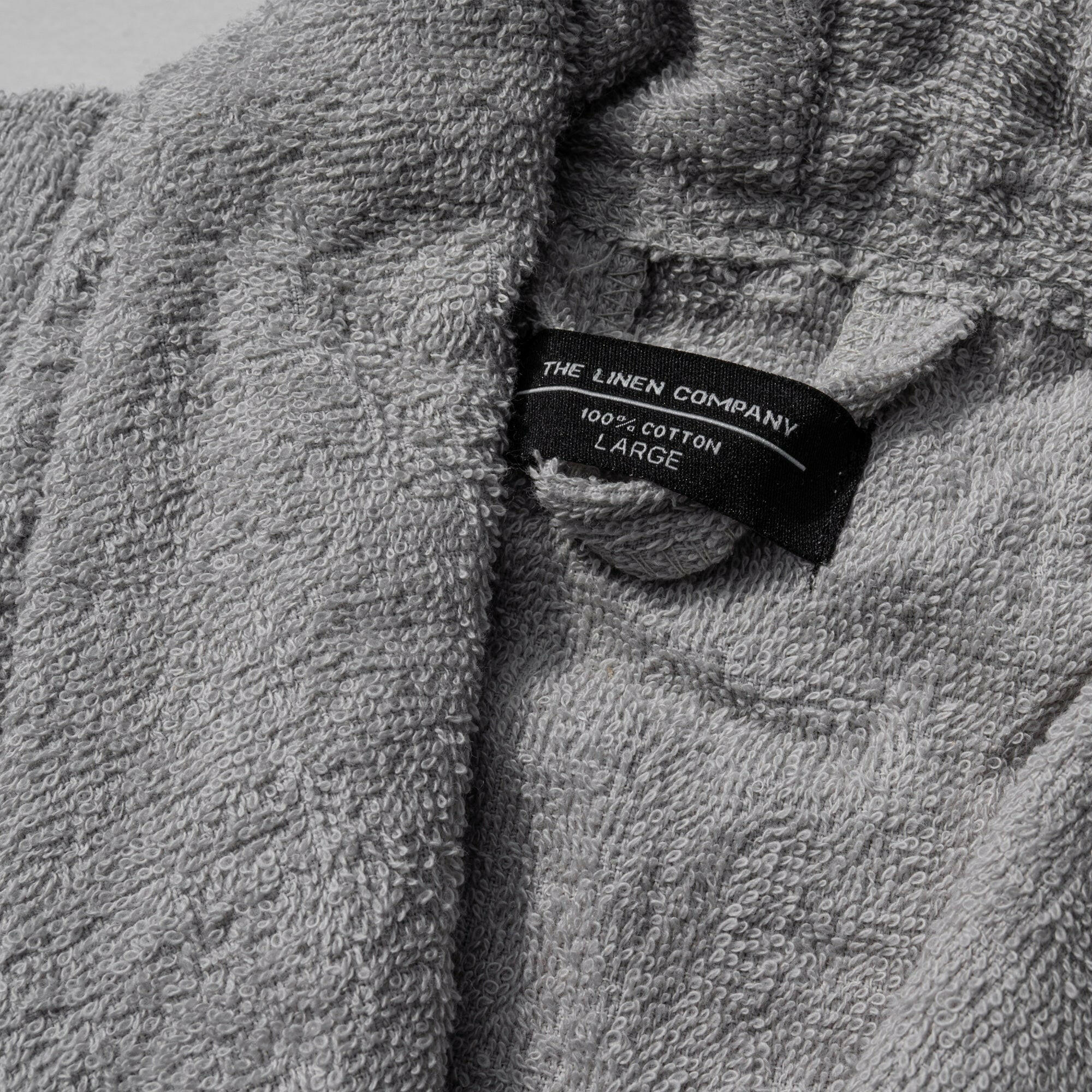 Light Grey Collared Bathrobe - THE LINEN COMPANY