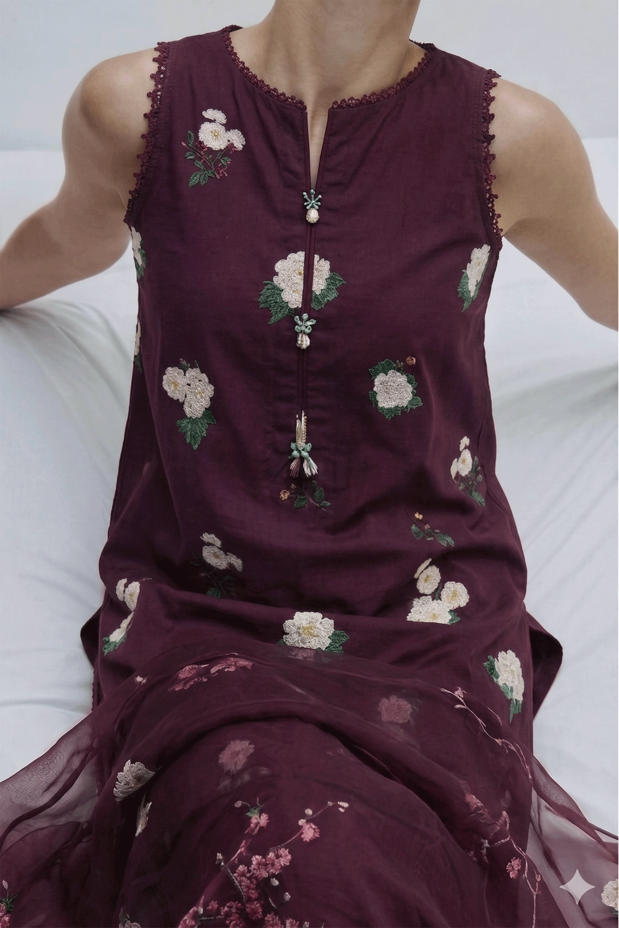 Prune - Printed Lawn Suit