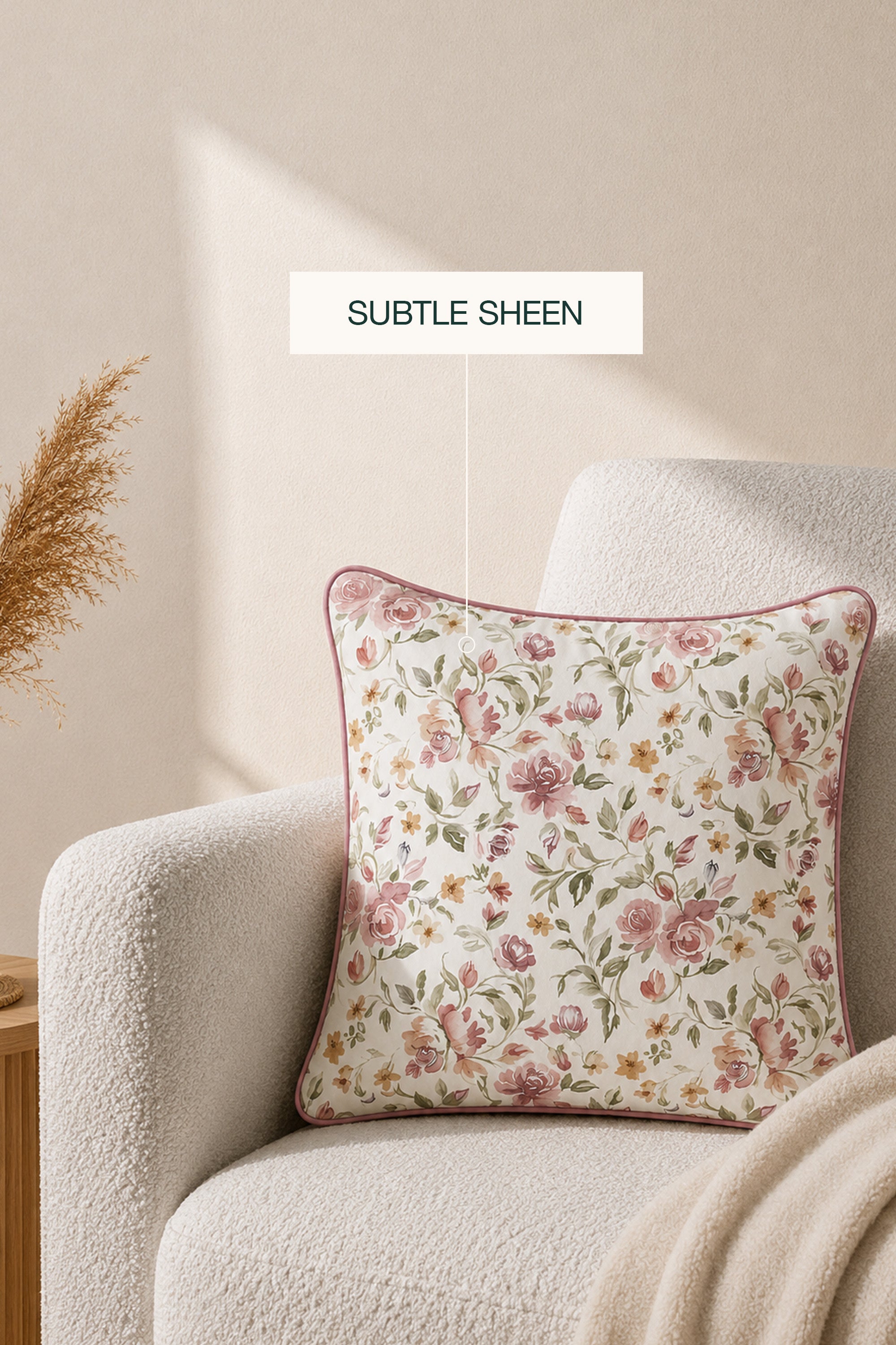 Luna Rose Sateen Cushion Cover