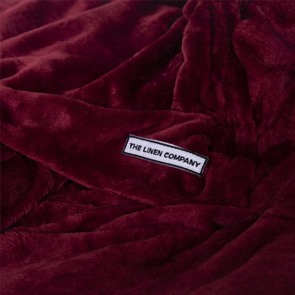 Maroon Microfiber Plush Blanket - THE LINEN COMPANY