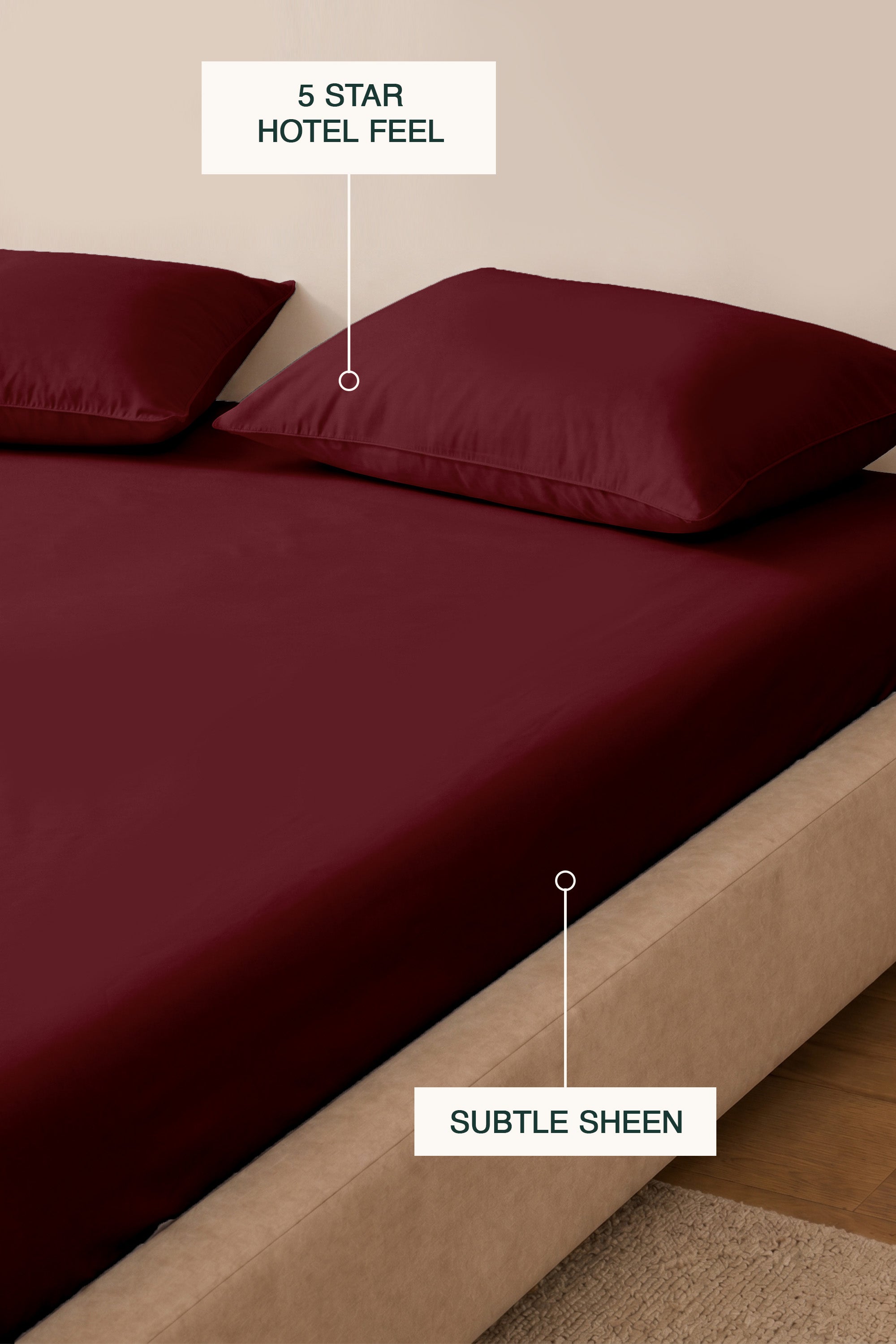 T200 Maroon Bed Sheet Set