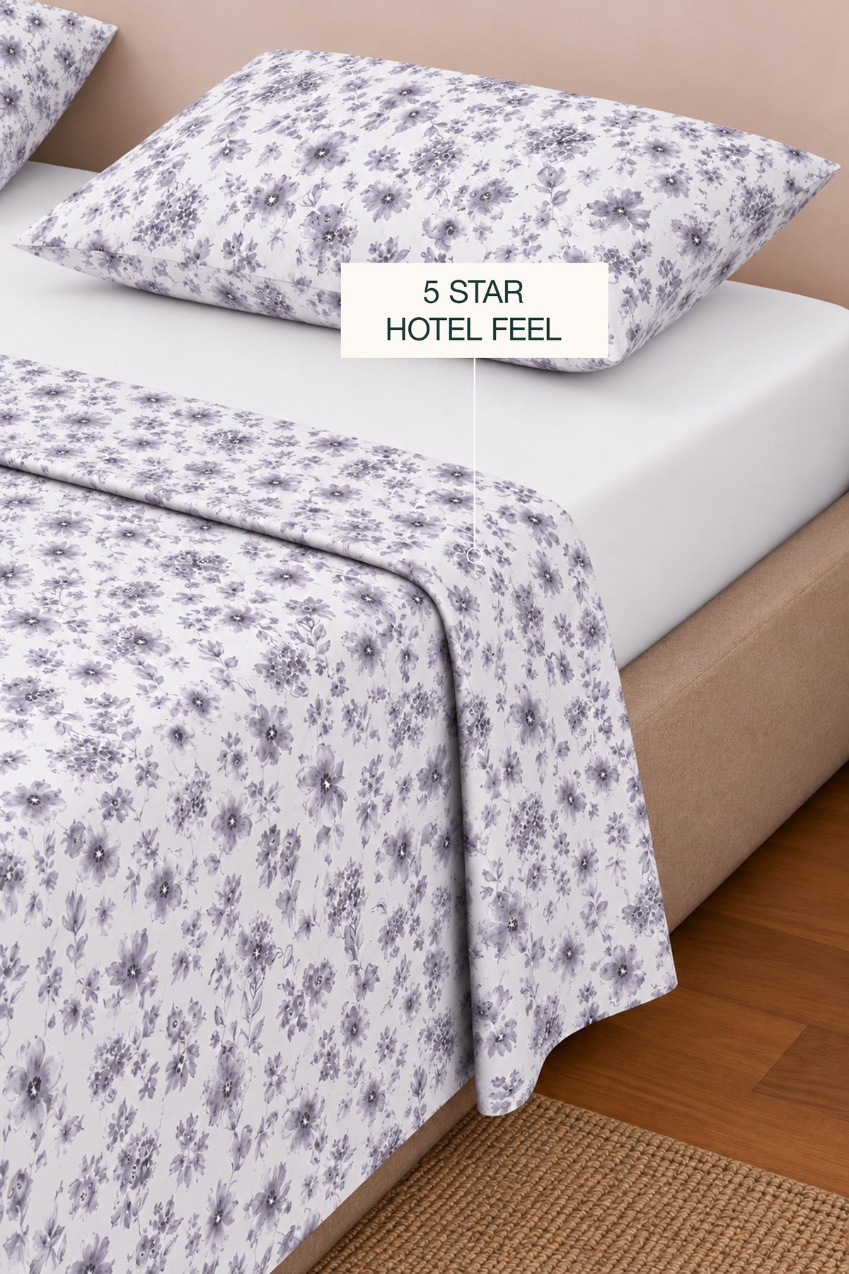 Midnight Blossom Percale Bed Sheet Set