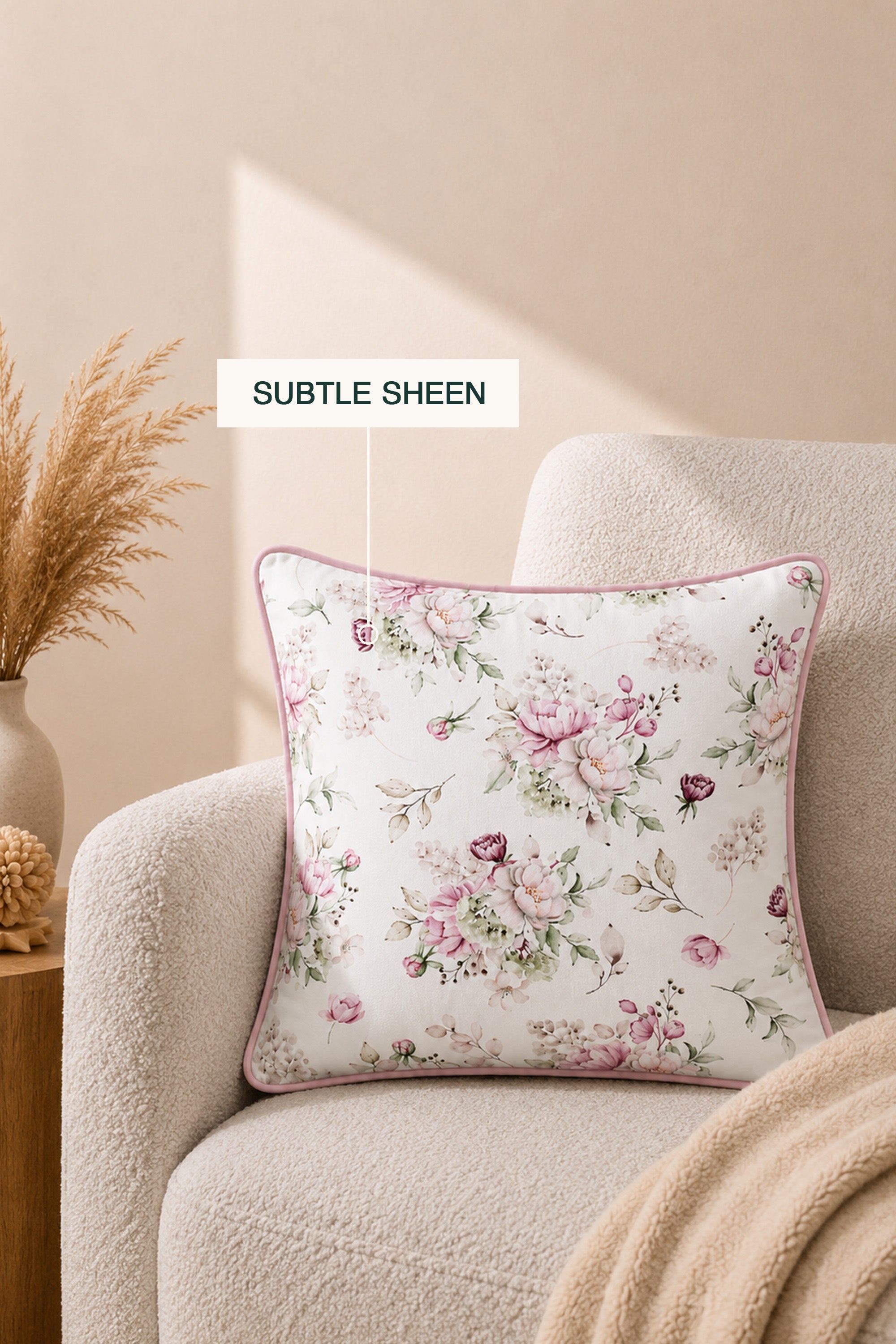 Moonlit Magnolia Sateen Cushion Cover