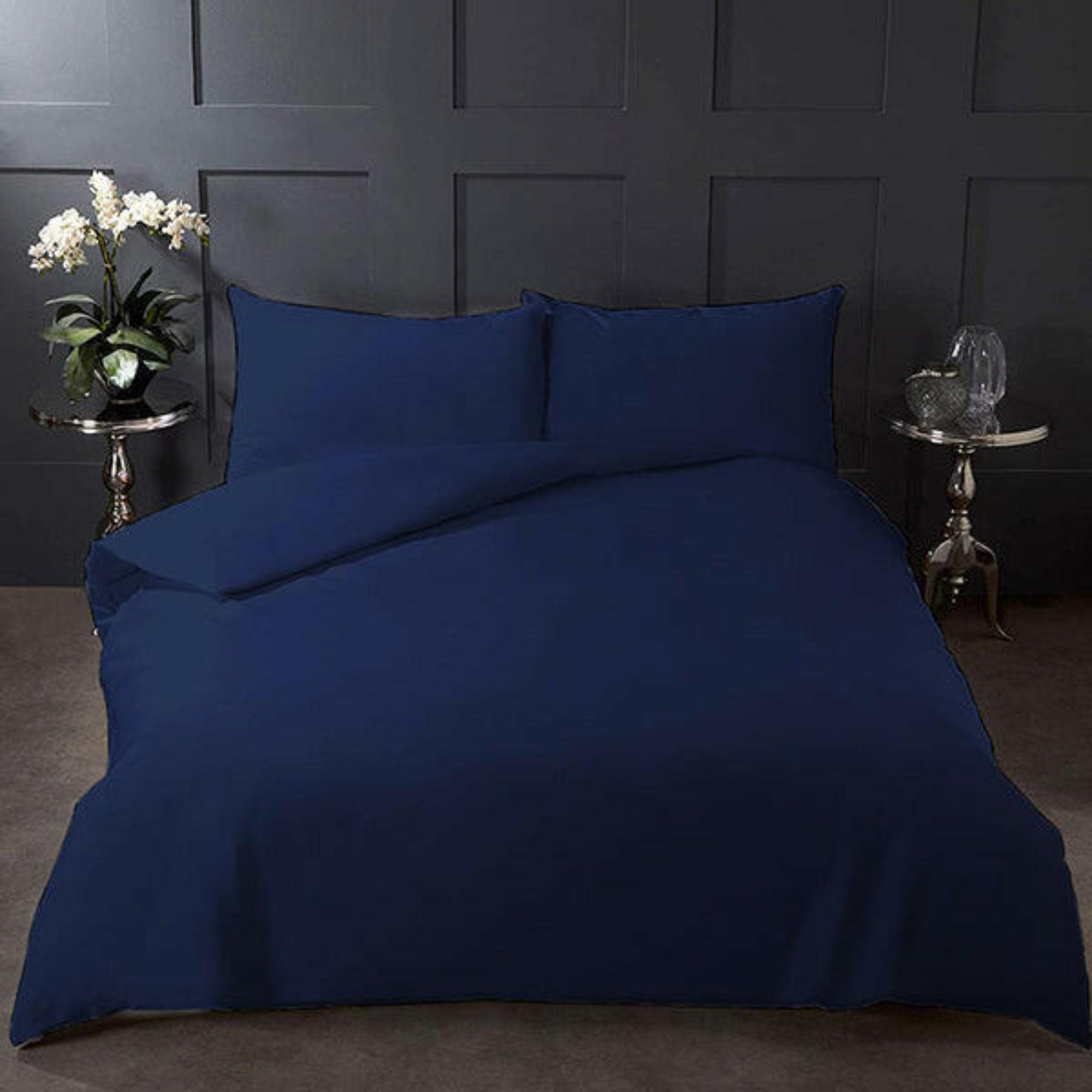 Navy Eucalyptus Tencel Duvet Cover Set - THE LINEN COMPANY