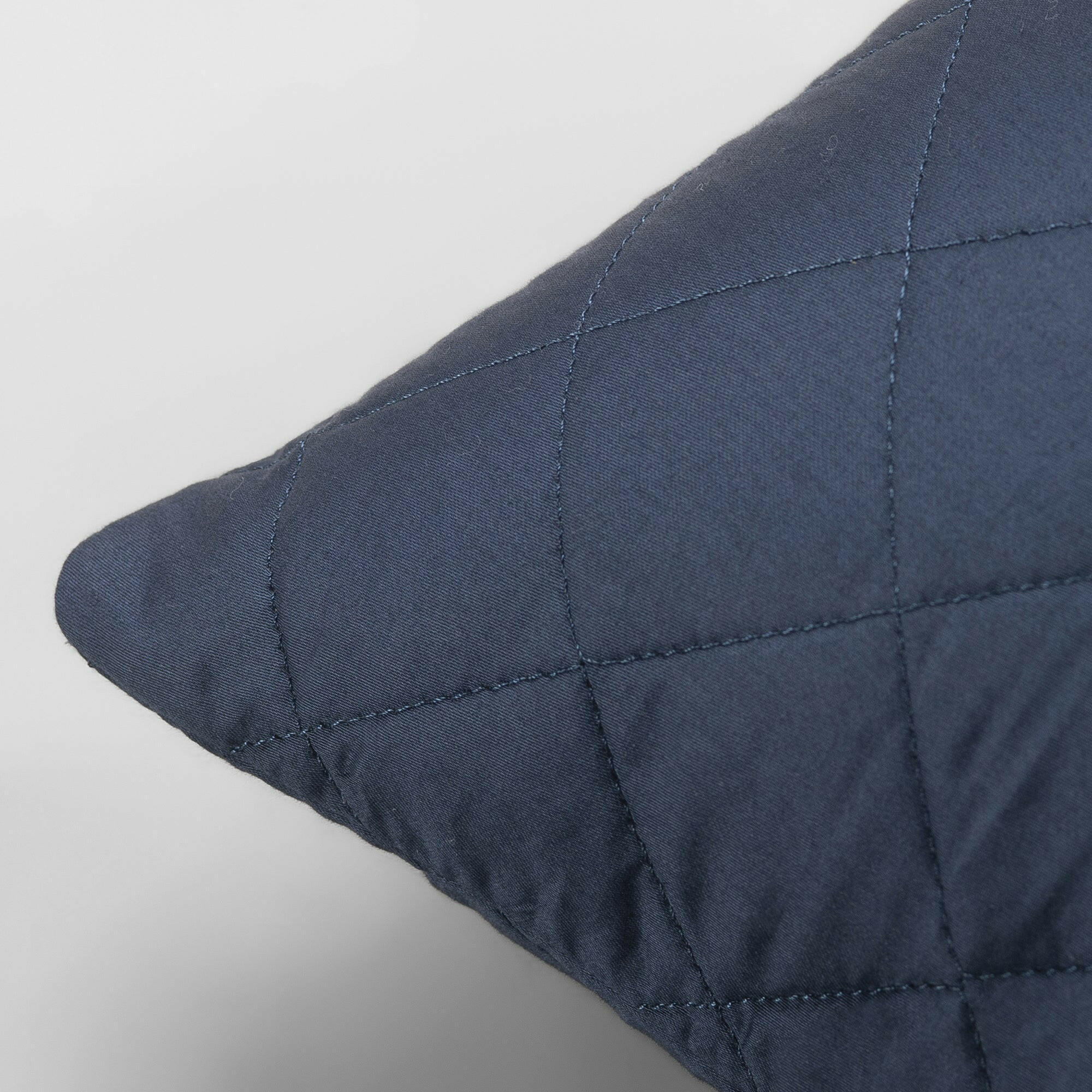 Navy Quilted Cushion Cover - THE LINEN COMPANY