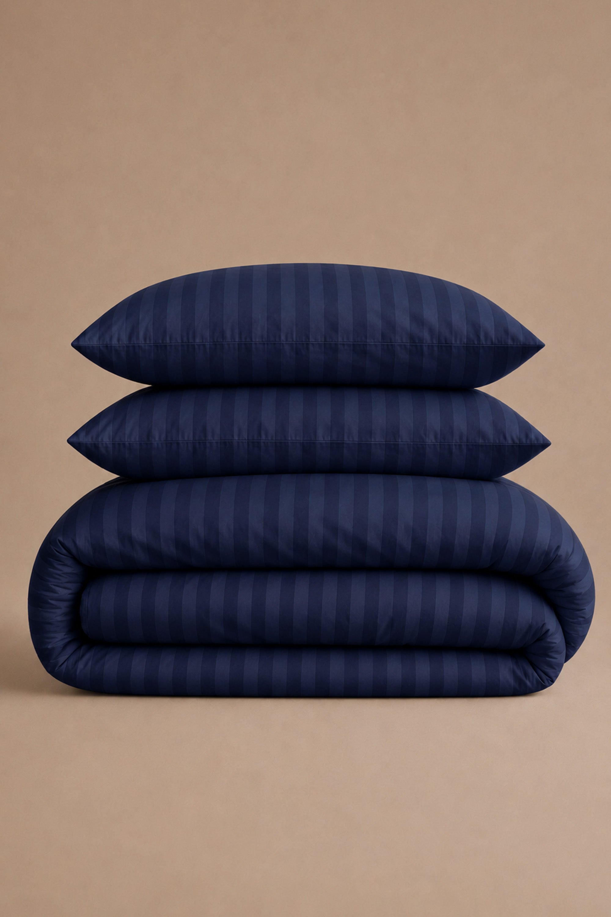 T300 Luxe Navy Striped Duvet Set
