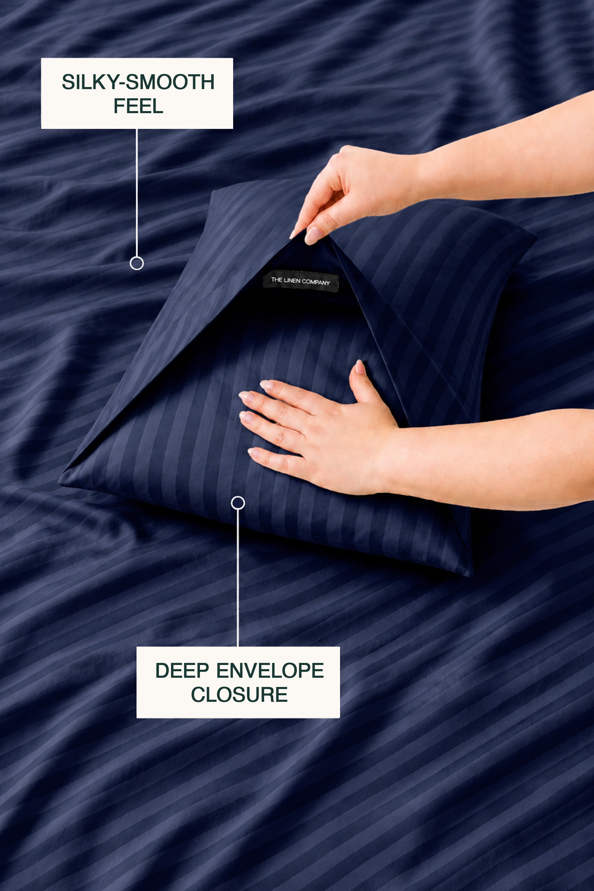 T300 Luxe Navy Striped Duvet Set