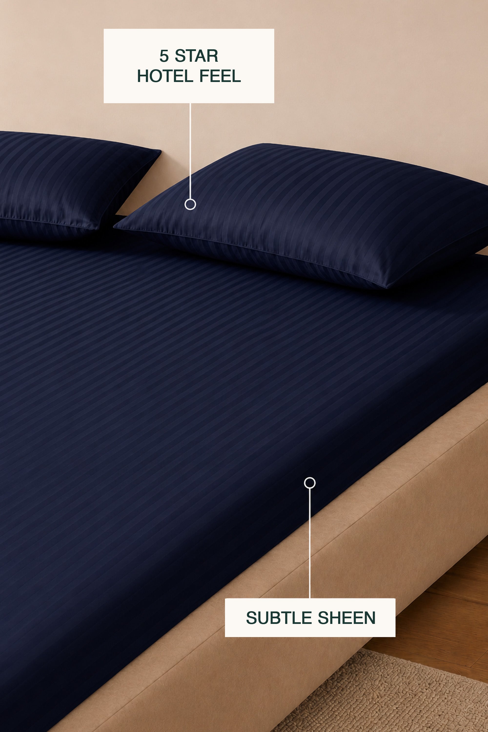 T300 Luxe Navy Striped Sheet Set