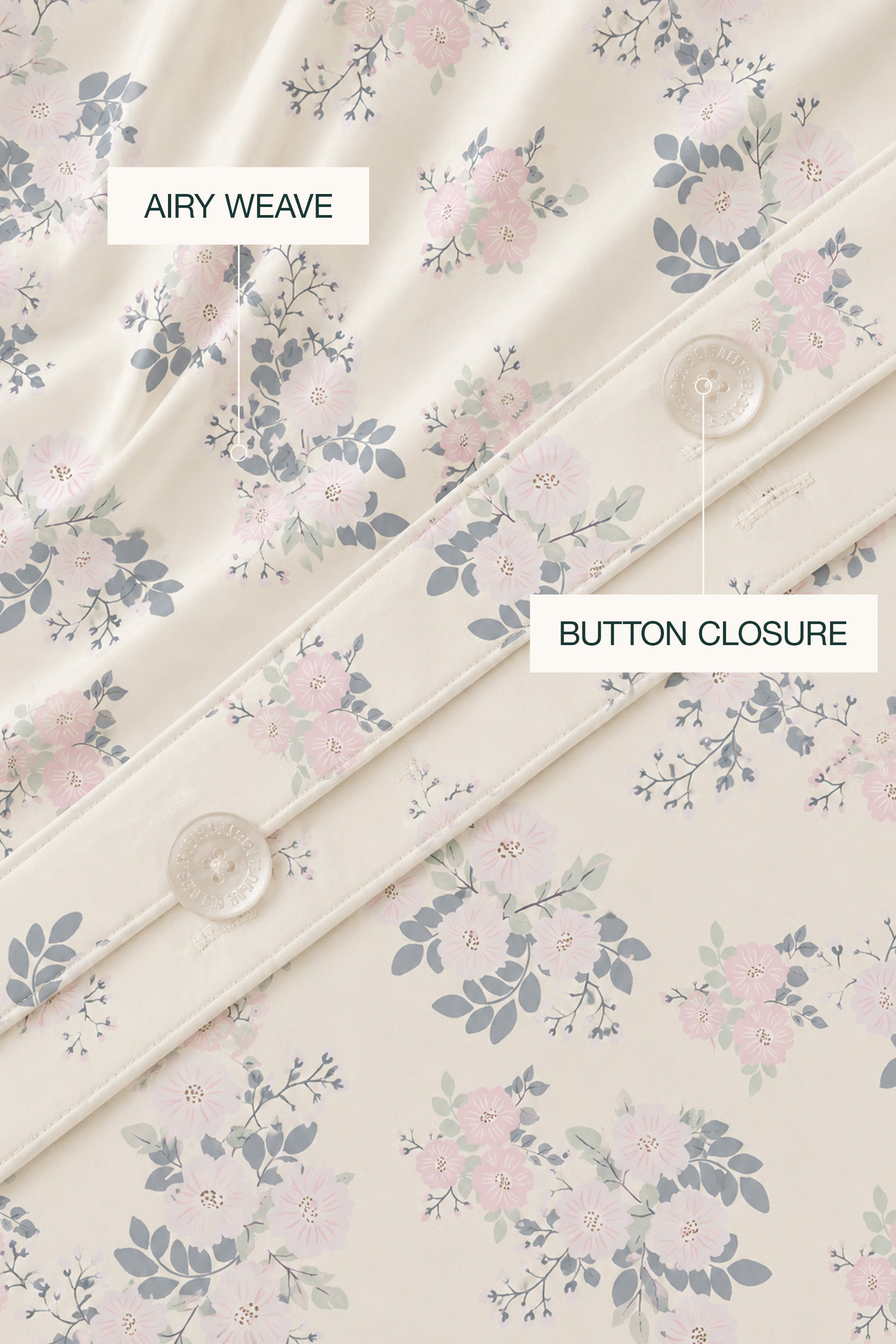 Pale Botanica Percale Duvet Cover set