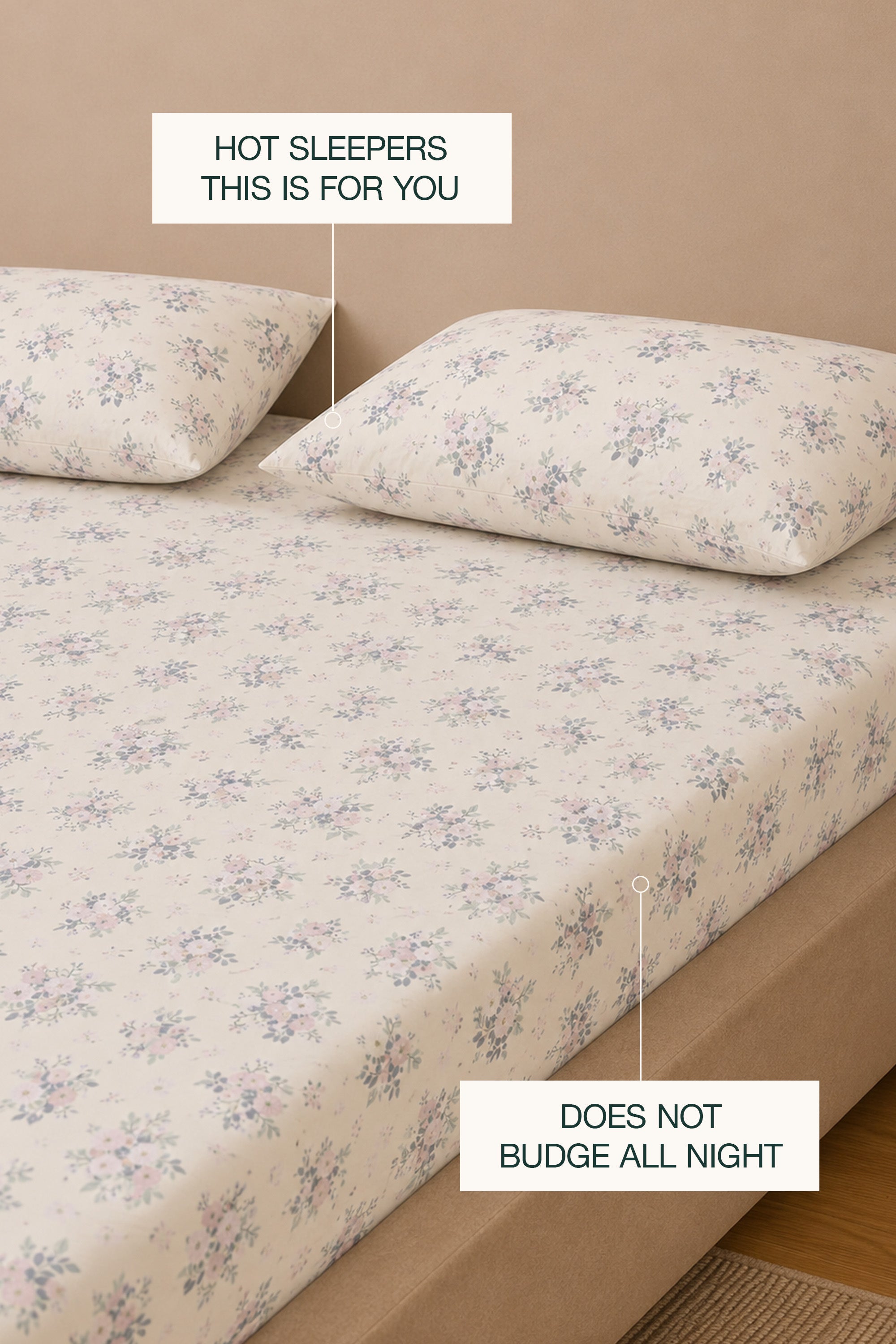Pale Botanica Percale Bed Sheet Set