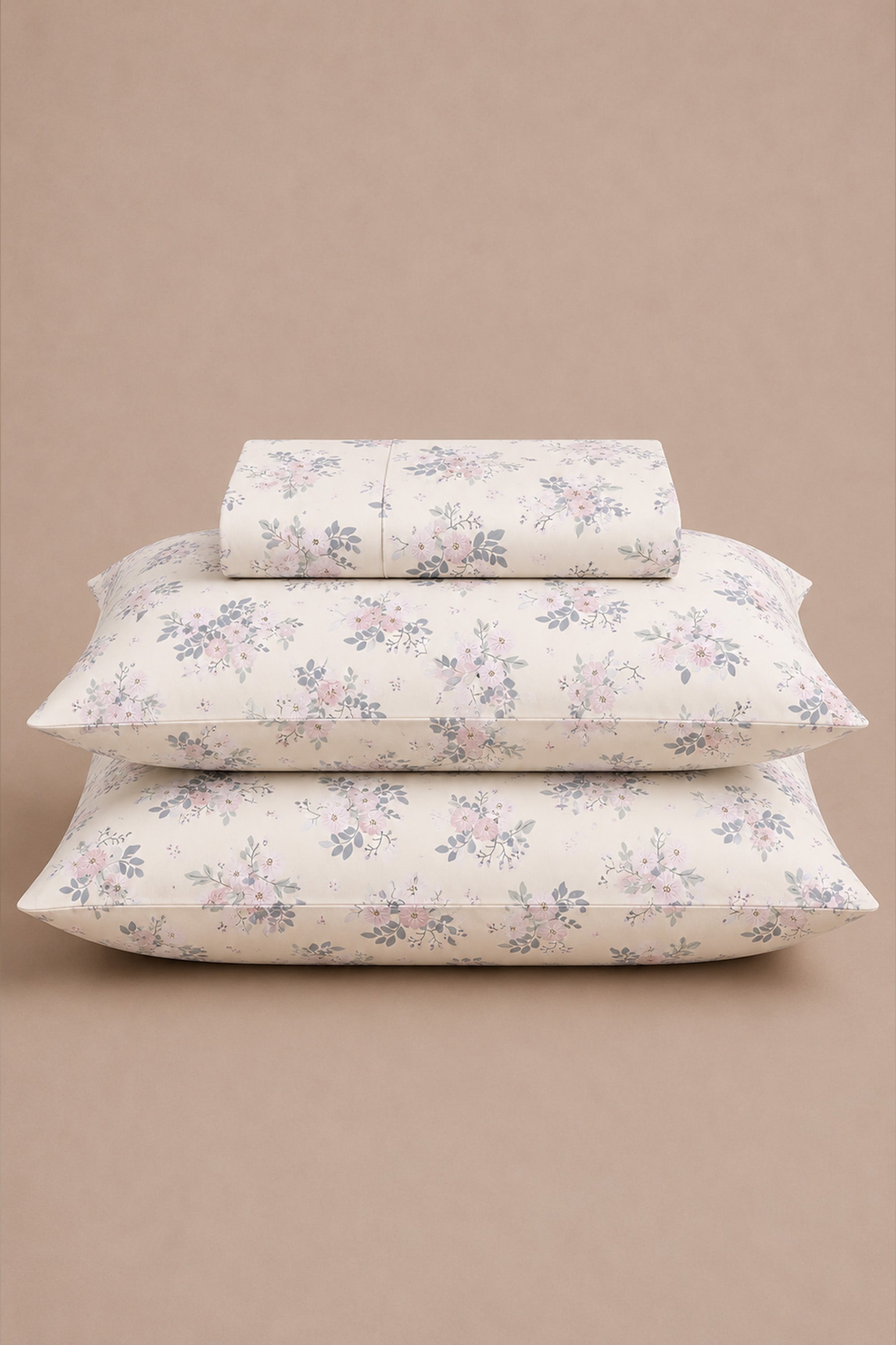 Pale Botanica Percale Bed Sheet Set