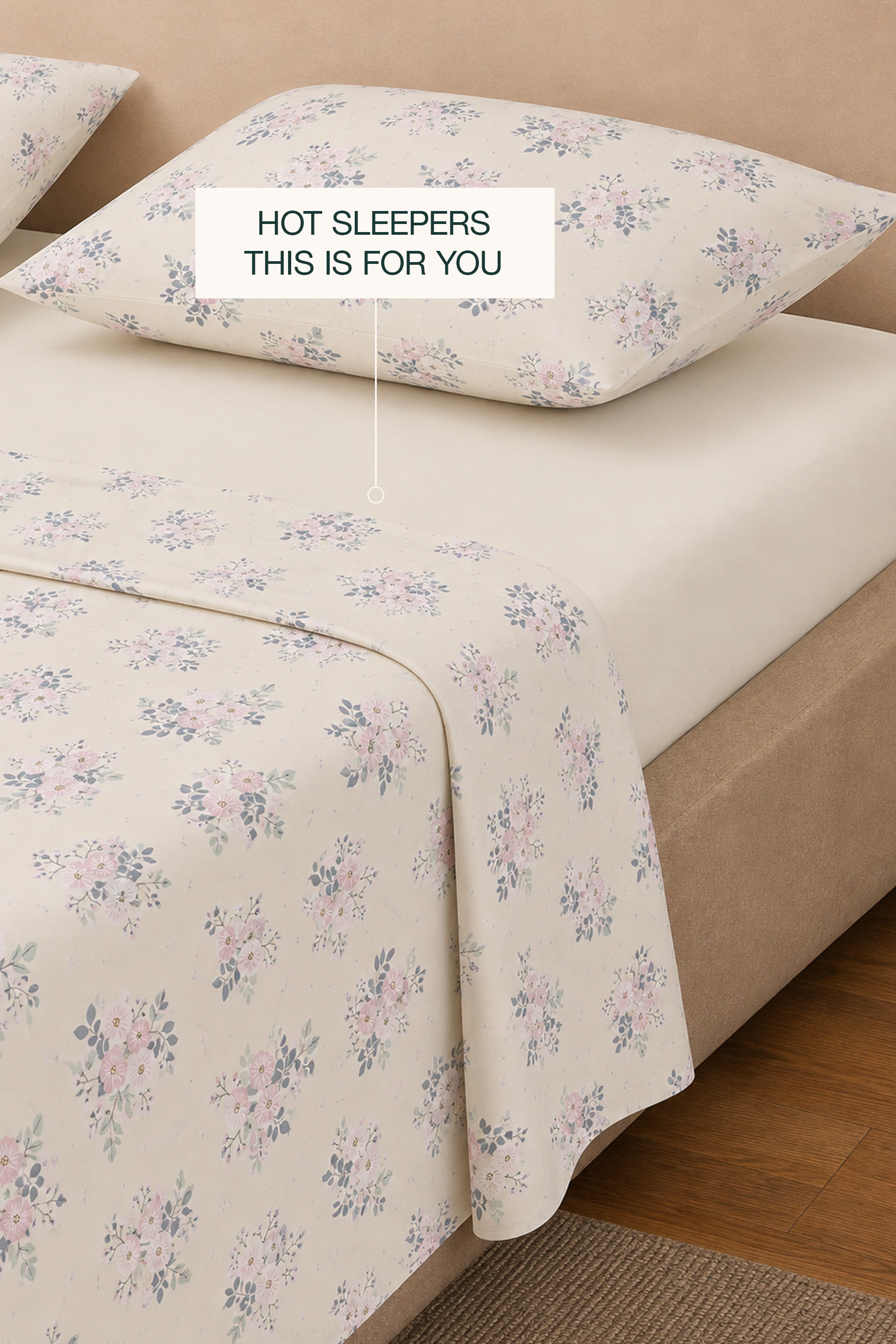 Pale Botanica Percale Bed Sheet Set
