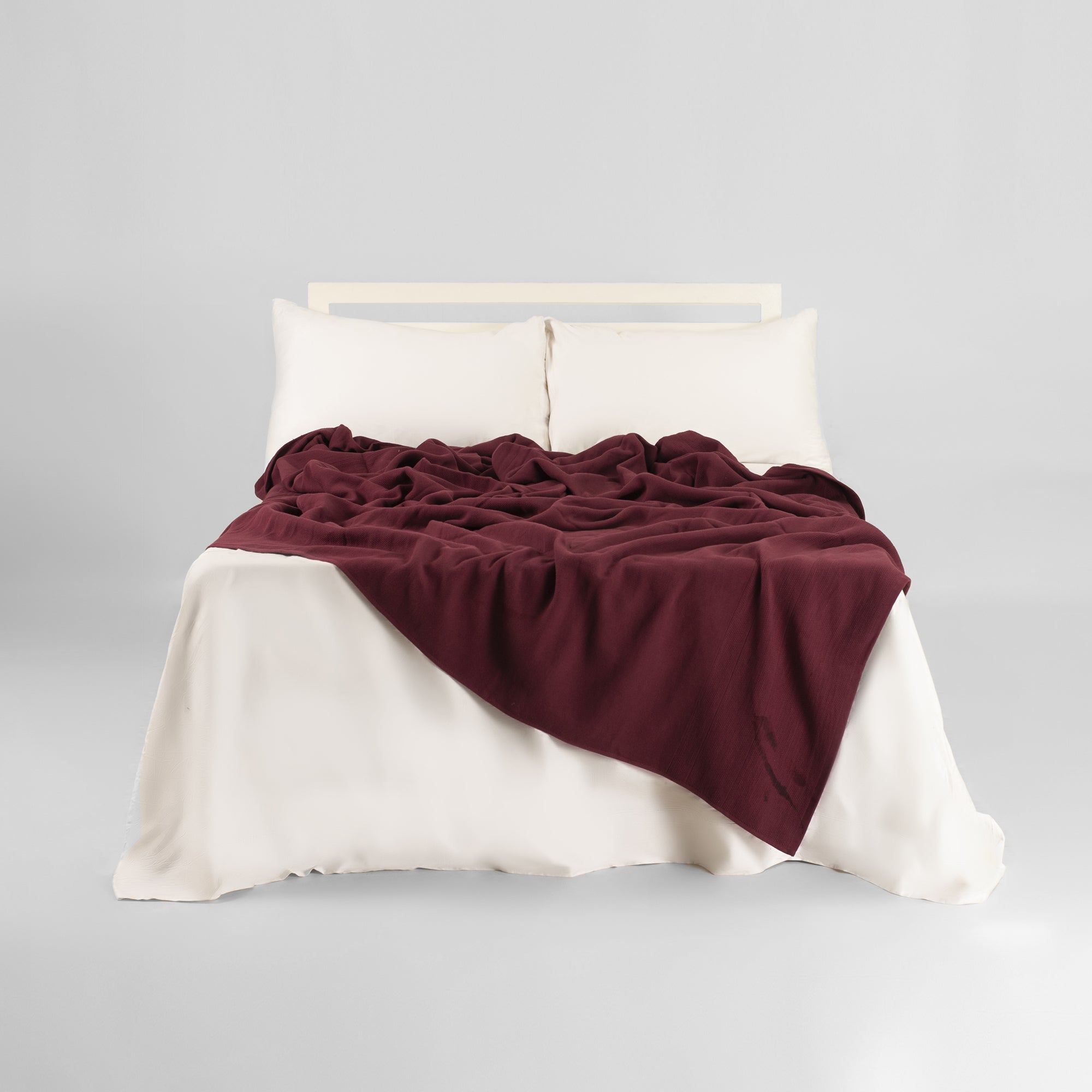 Plum Cotton Throw Blanket - THE LINEN COMPANY