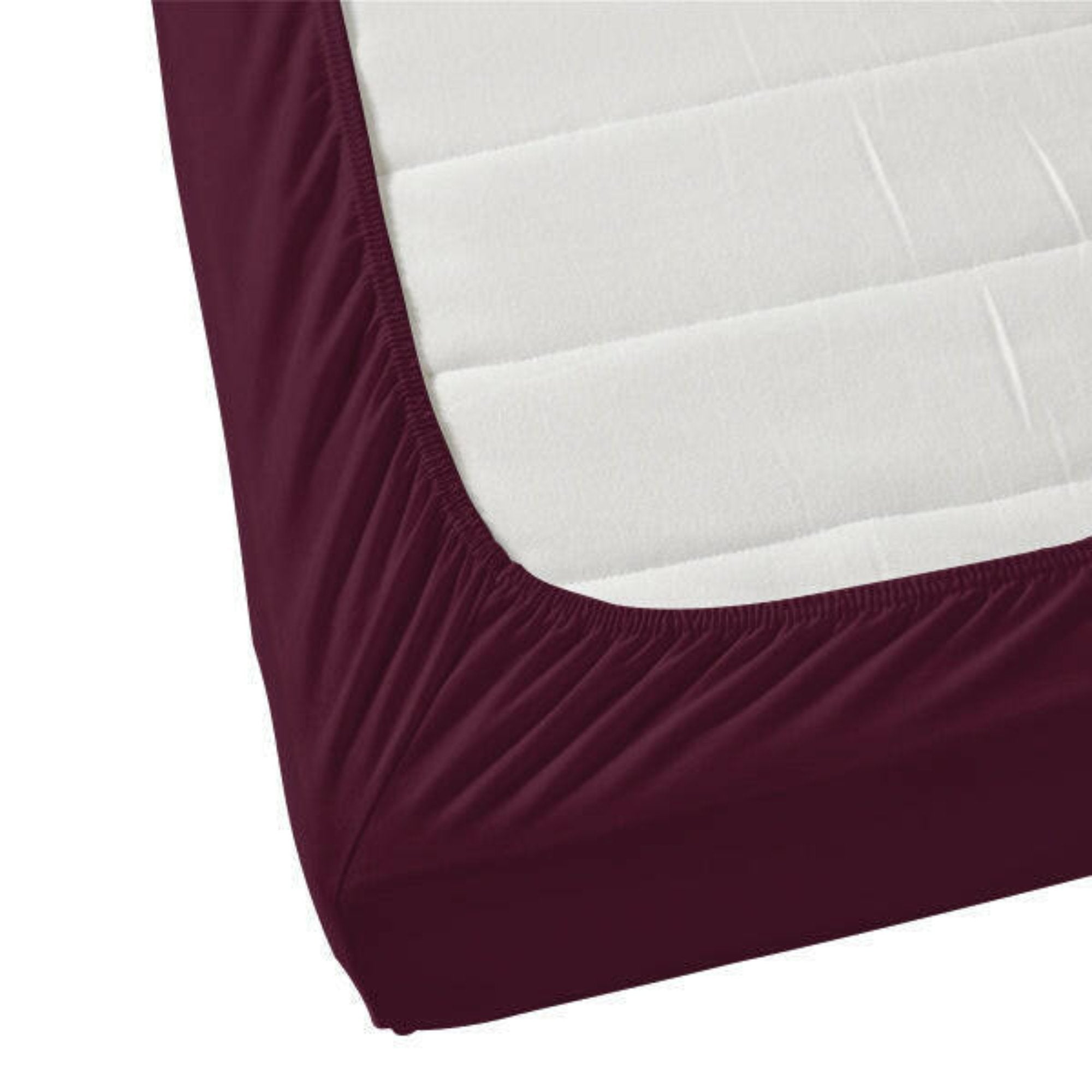 Plum Solid Bed Sheet Set - THE LINEN COMPANY