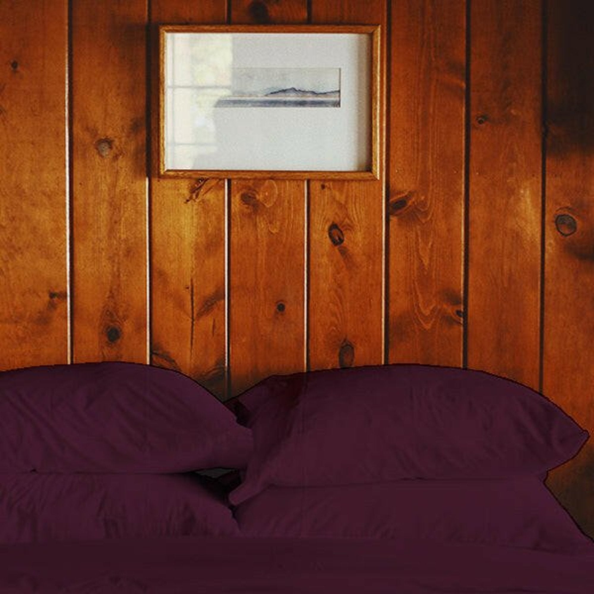 Plum Solid Bed Sheet Set - THE LINEN COMPANY