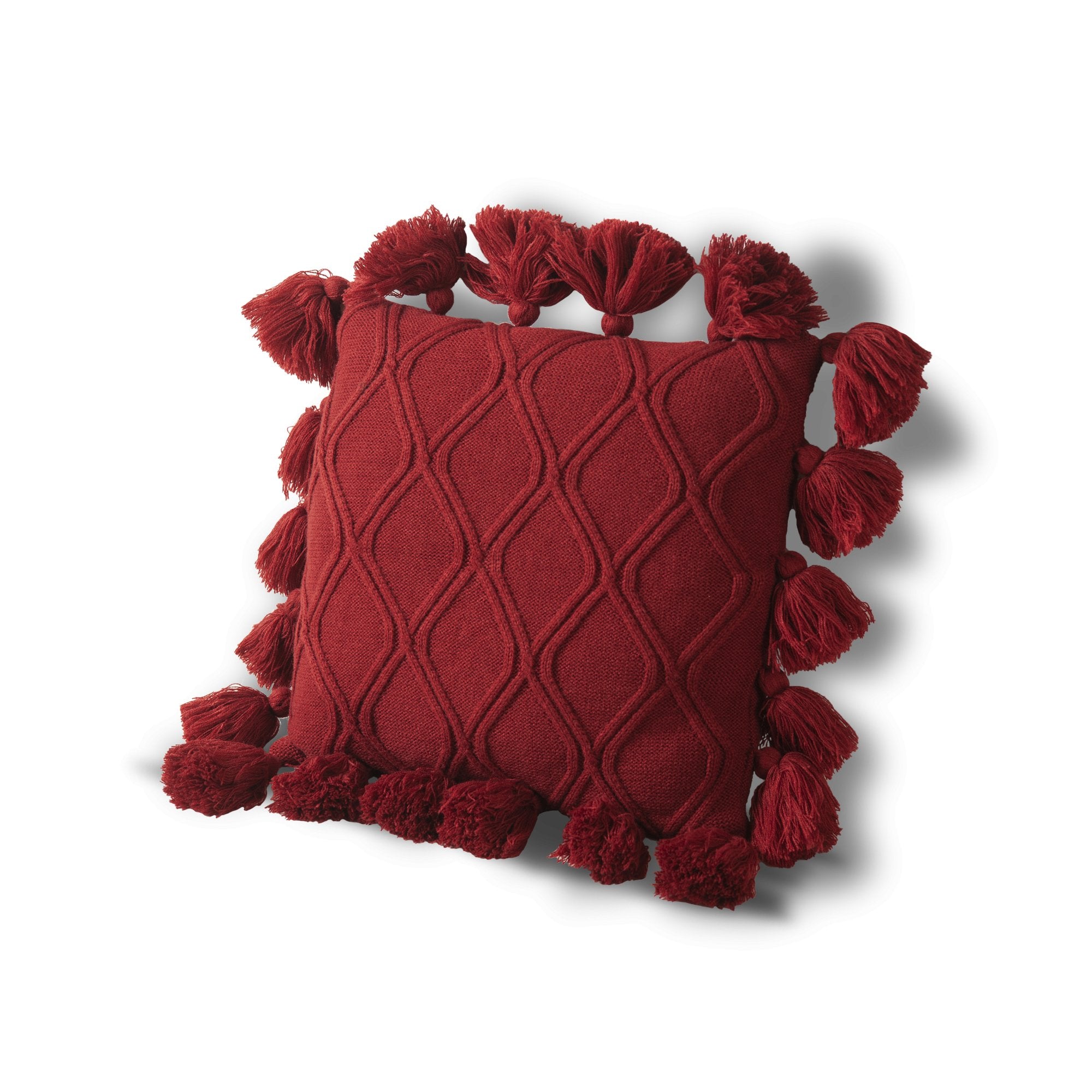 Red Cozy Knit Cushion Cover - THE LINEN COMPANY