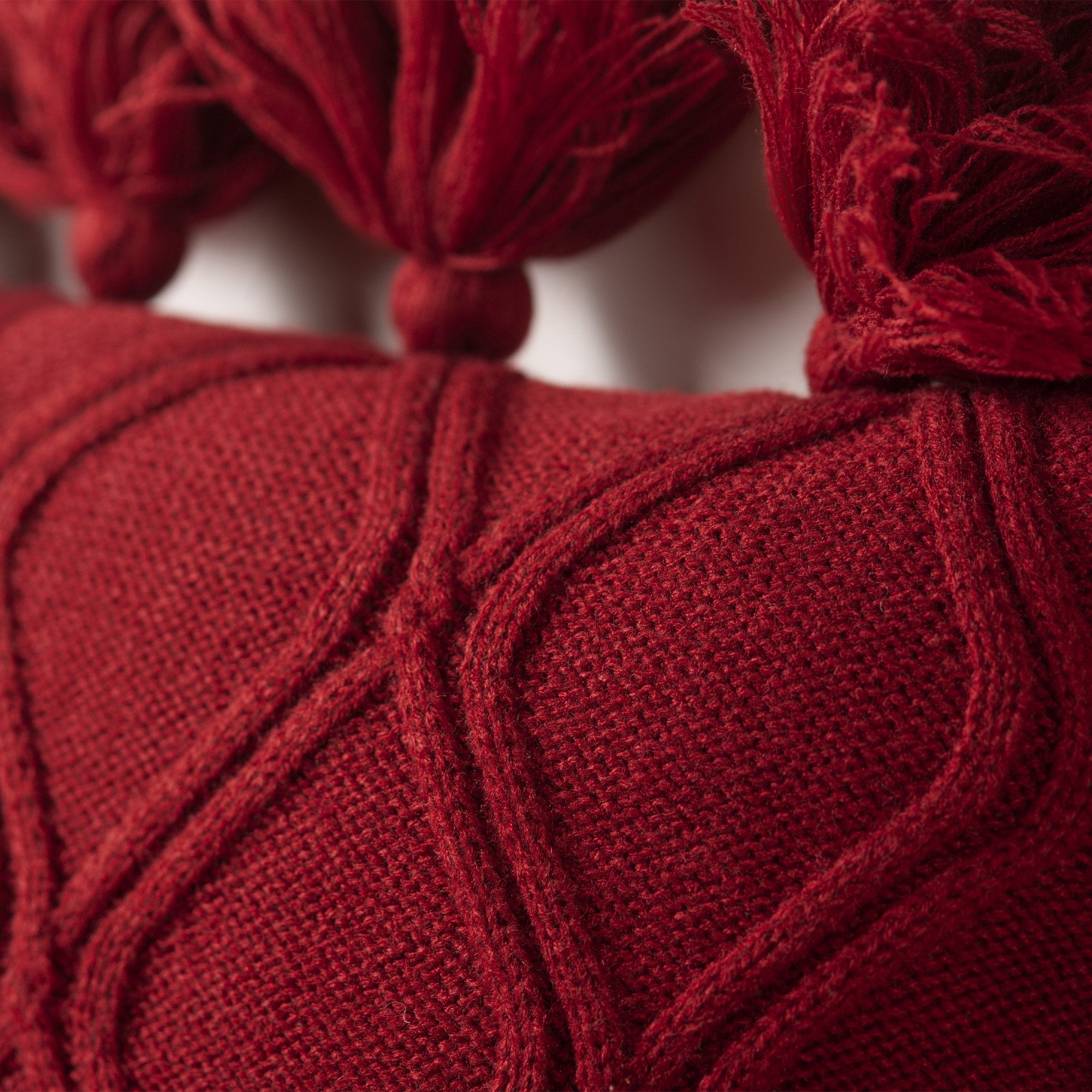 Red Cozy Knit Cushion Cover - THE LINEN COMPANY