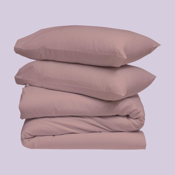 Rose Pink Solid Duvet Cover Set - THE LINEN COMPANY