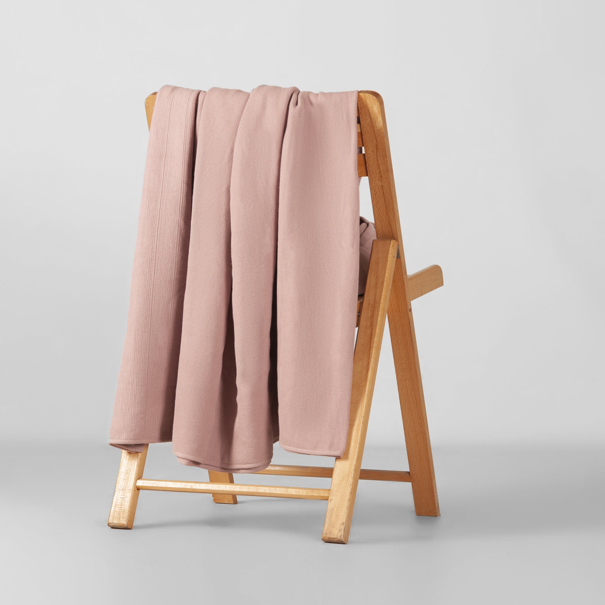 Rose Pink Cotton Throw Blanket