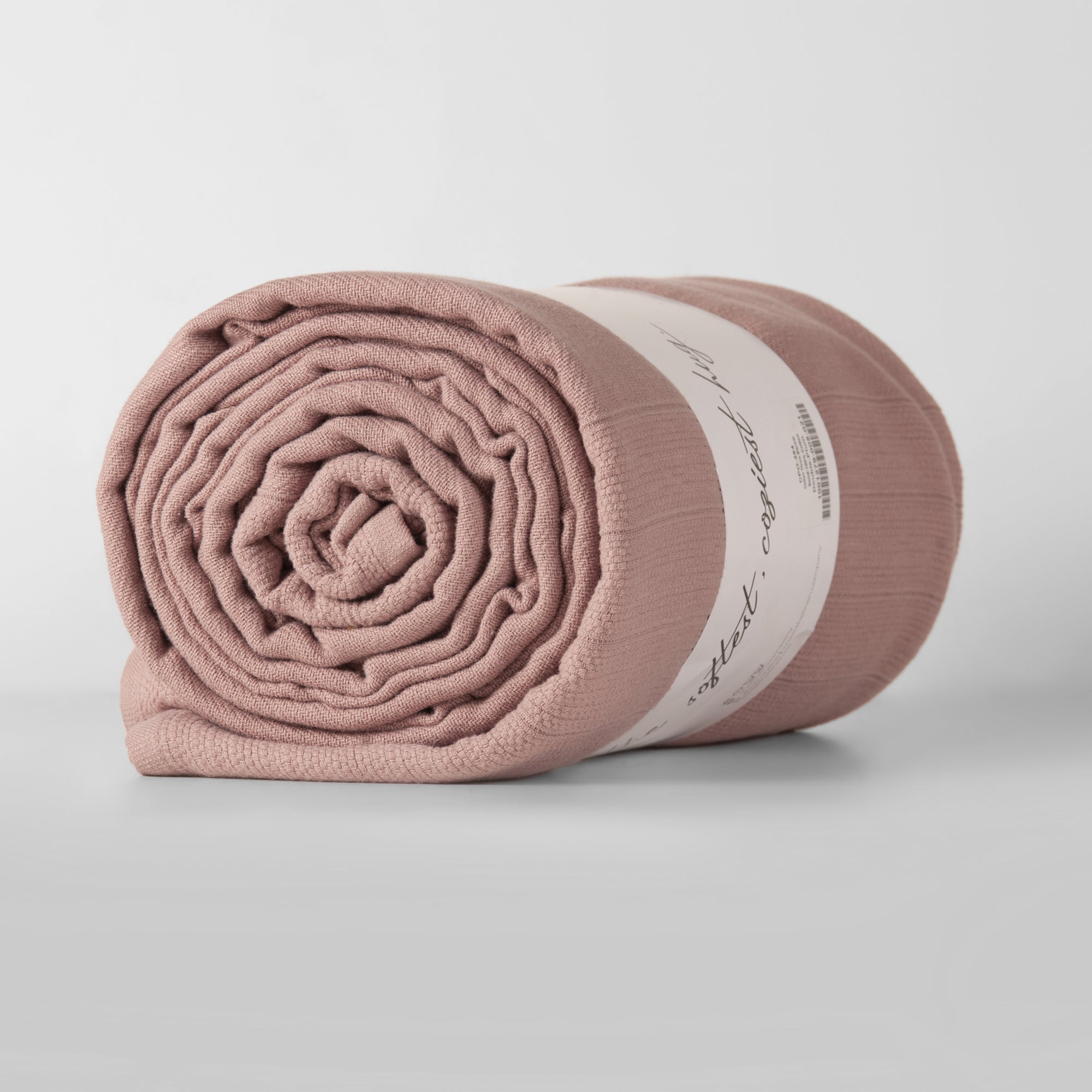 Rose Pink Cotton Throw Blanket