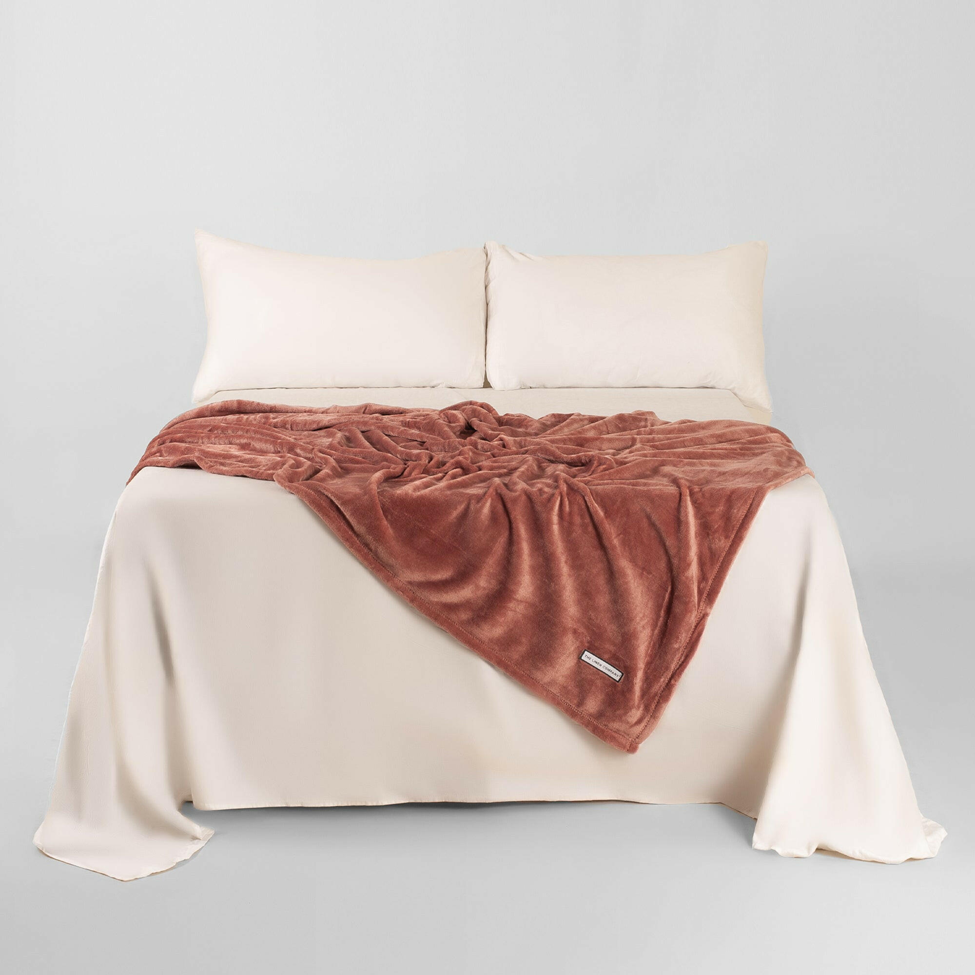 Rosewood Microfiber Plush Blanket - THE LINEN COMPANY