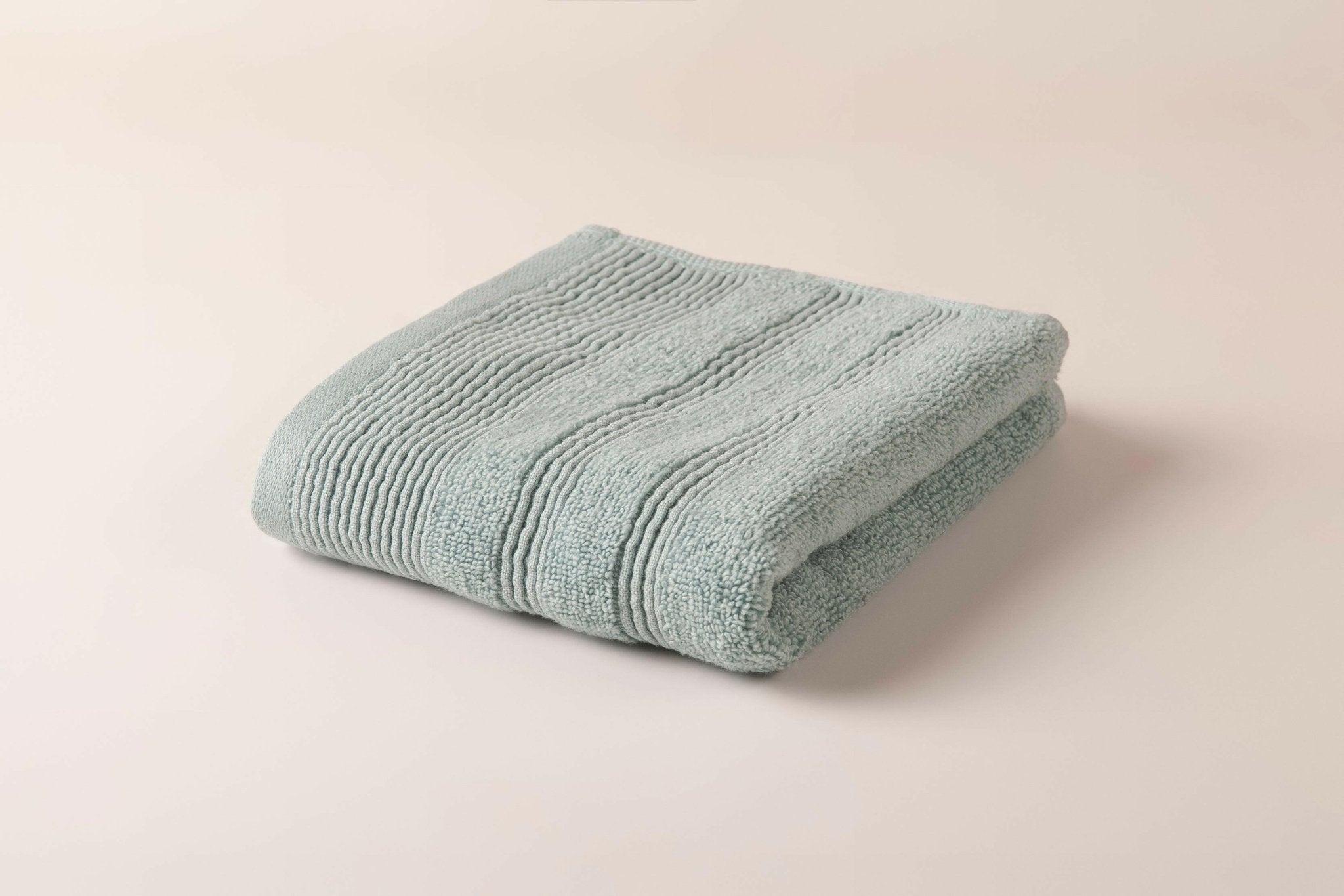 Sage Green Crinkled Border Hand Towel - THE LINEN COMPANY