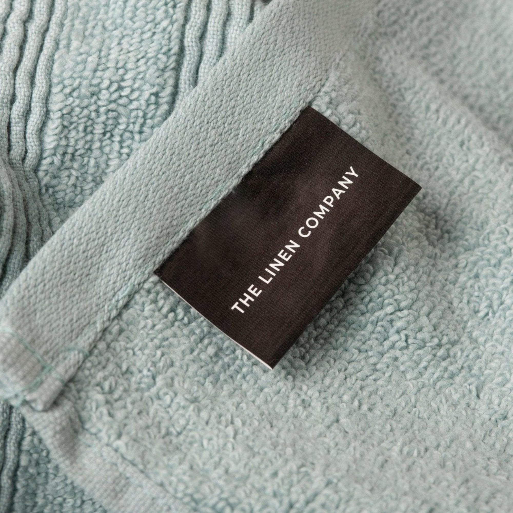 Sea Green Crinkled Border Hand Towel - THE LINEN COMPANY