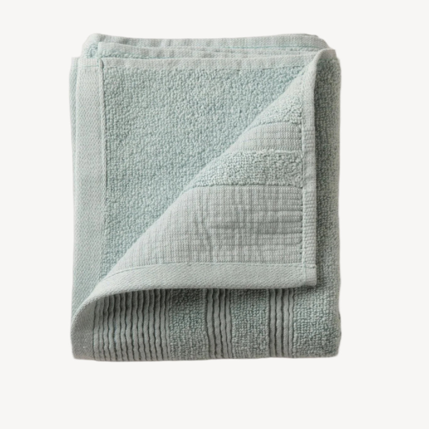 Sea Green Crinkled Border Hand Towel - THE LINEN COMPANY