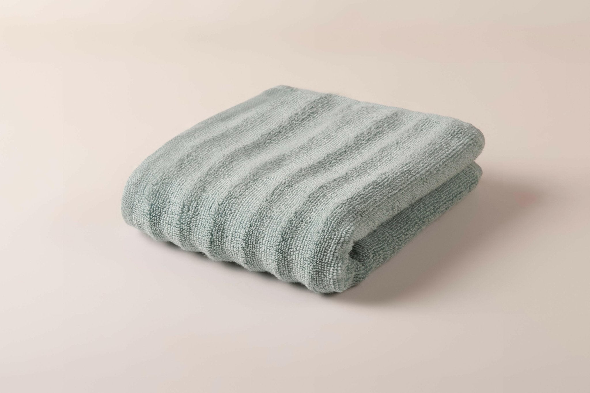 Sea Green Stripe Embossed Hand Towel - THE LINEN COMPANY