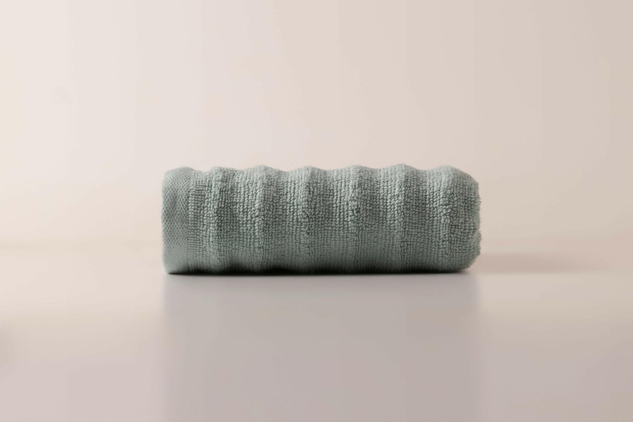 Sea Green Stripe Embossed Hand Towel - THE LINEN COMPANY