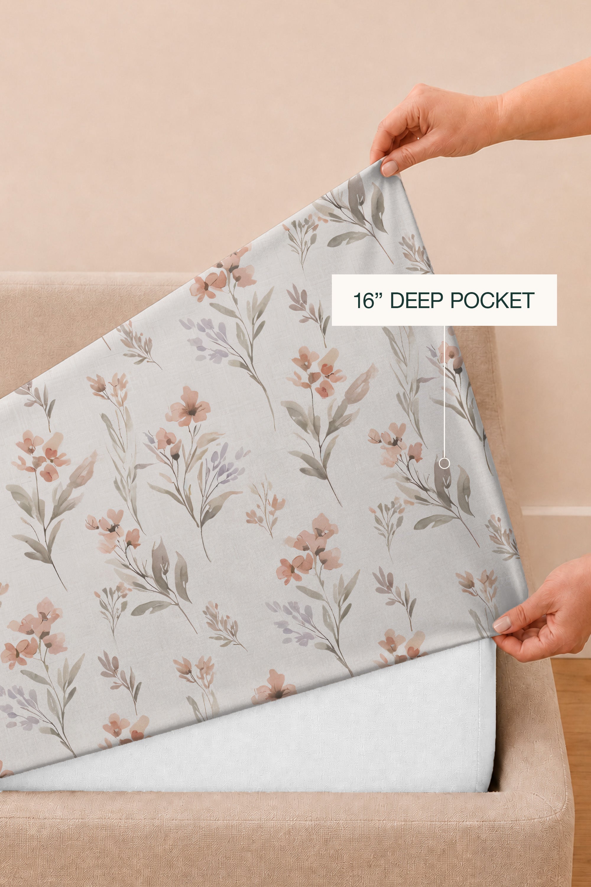 Serene Garden Sateen Bed Sheet Set