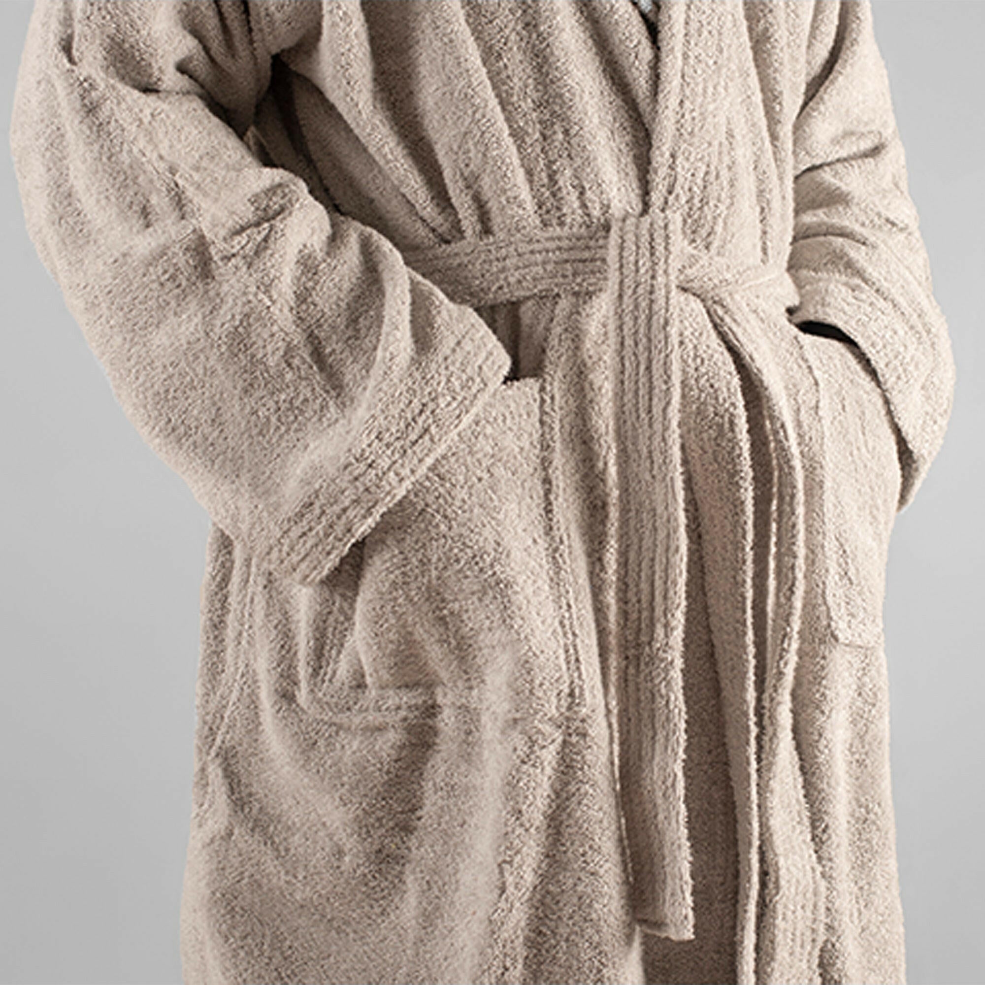 Silver Collared Bathrobe - THE LINEN COMPANY