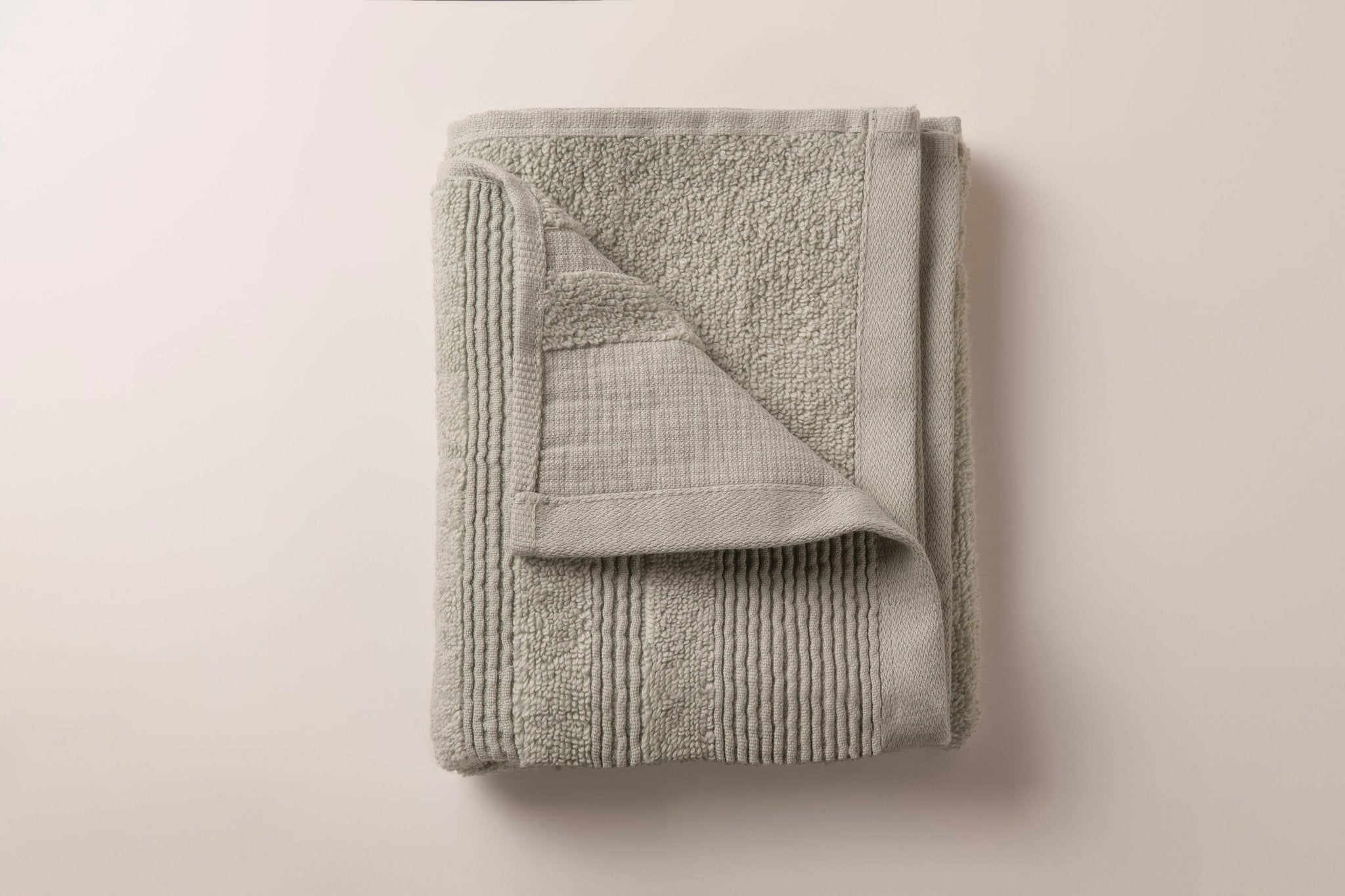 Silver Grey Crinkled Border Hand Towel - THE LINEN COMPANY