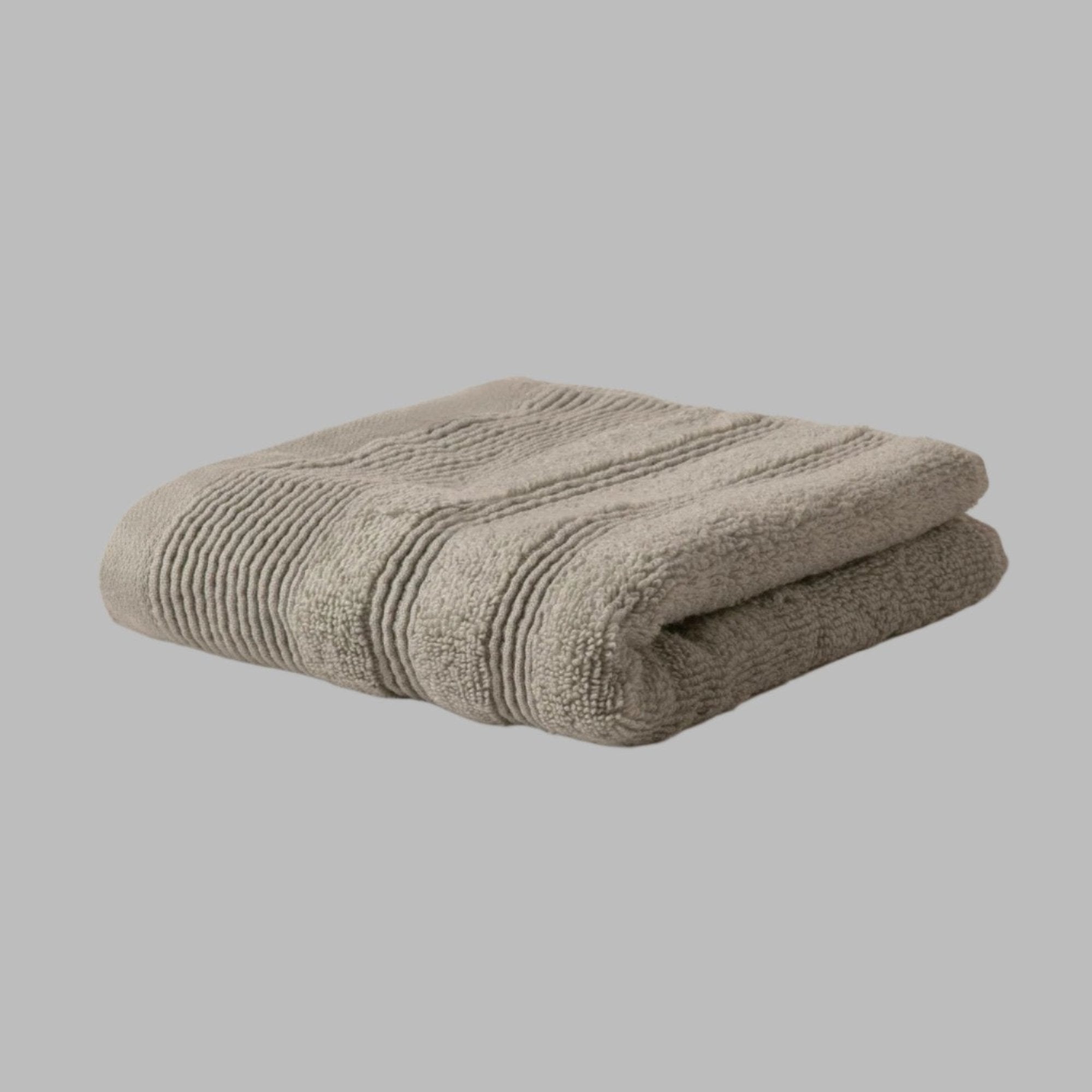 Silver Grey Crinkled Border Hand Towel - THE LINEN COMPANY