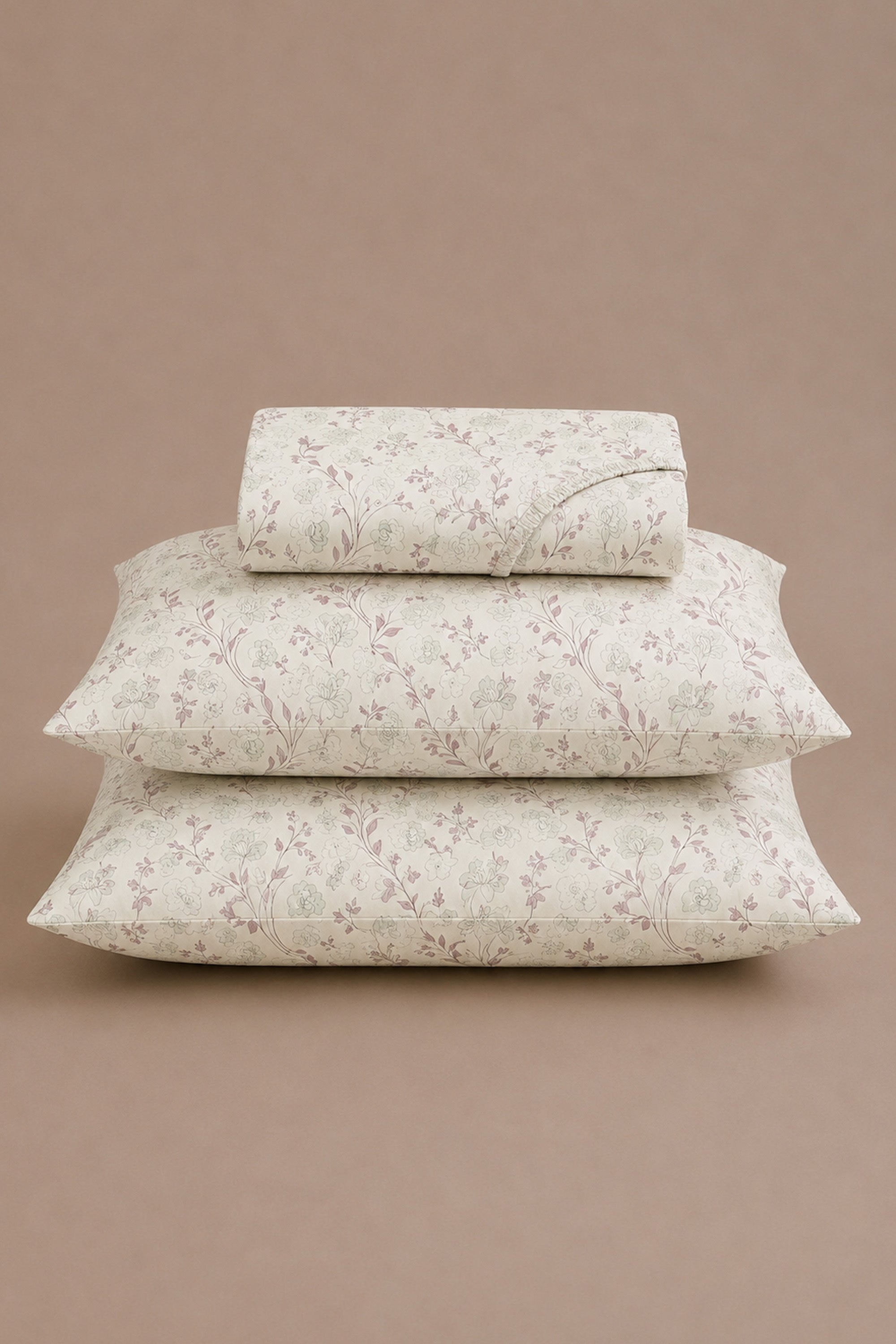 Sketchy Flowers Percale Bed Sheet Set