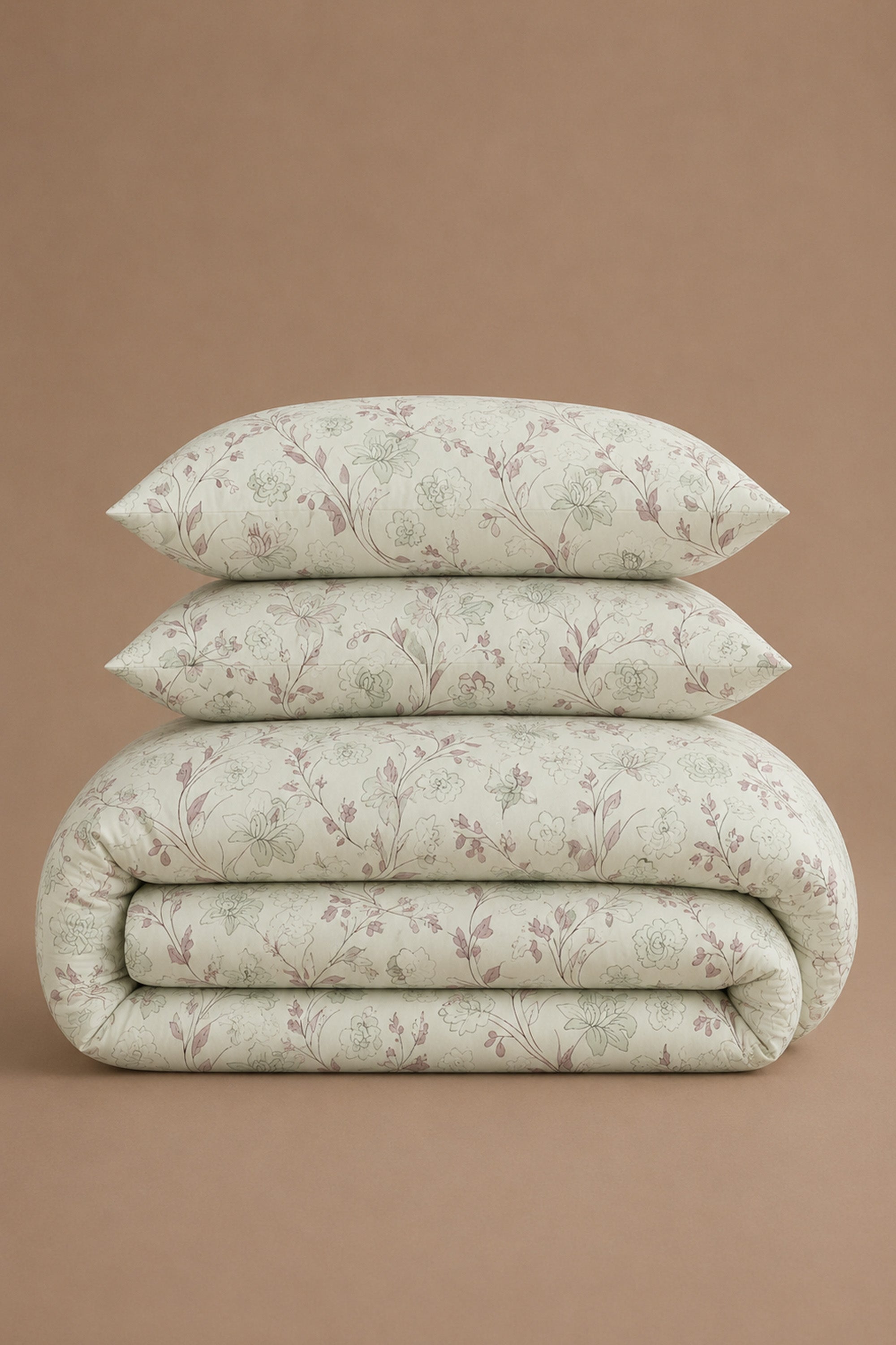Sketchy Flowers Percale Duvet Cover set