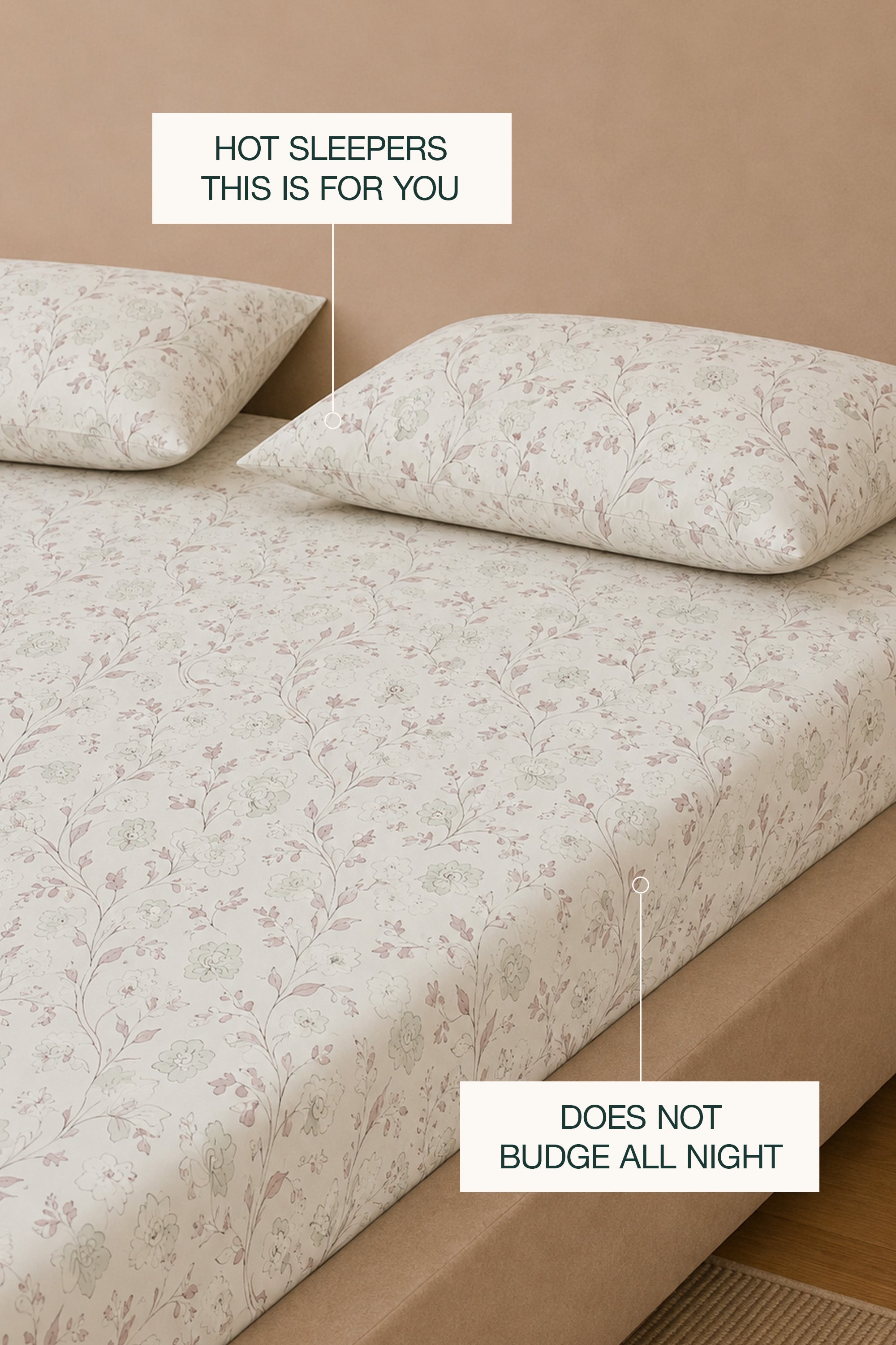 Sketchy Flowers Percale Bed Sheet Set