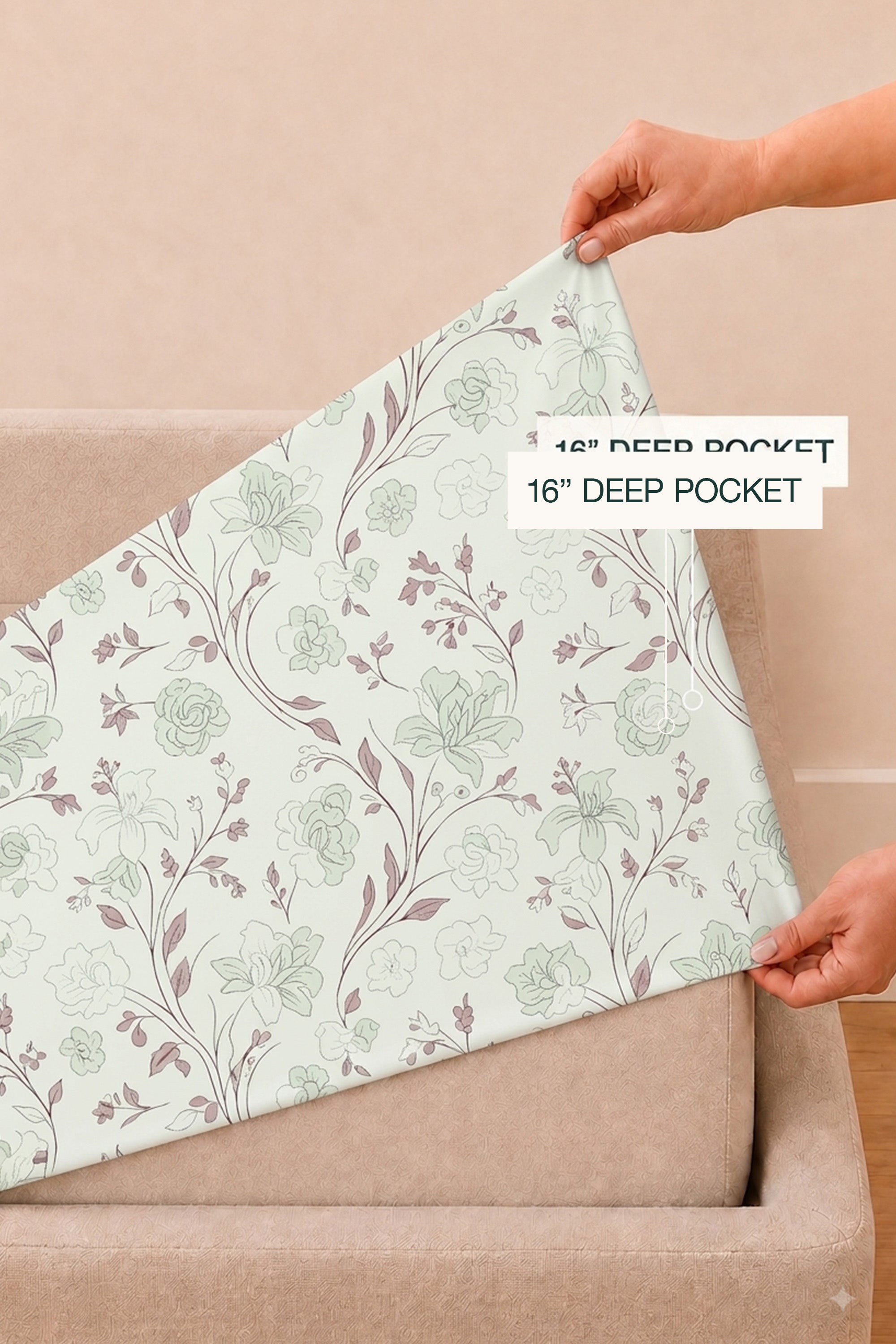 Sketchy Flowers Percale Bed Sheet Set
