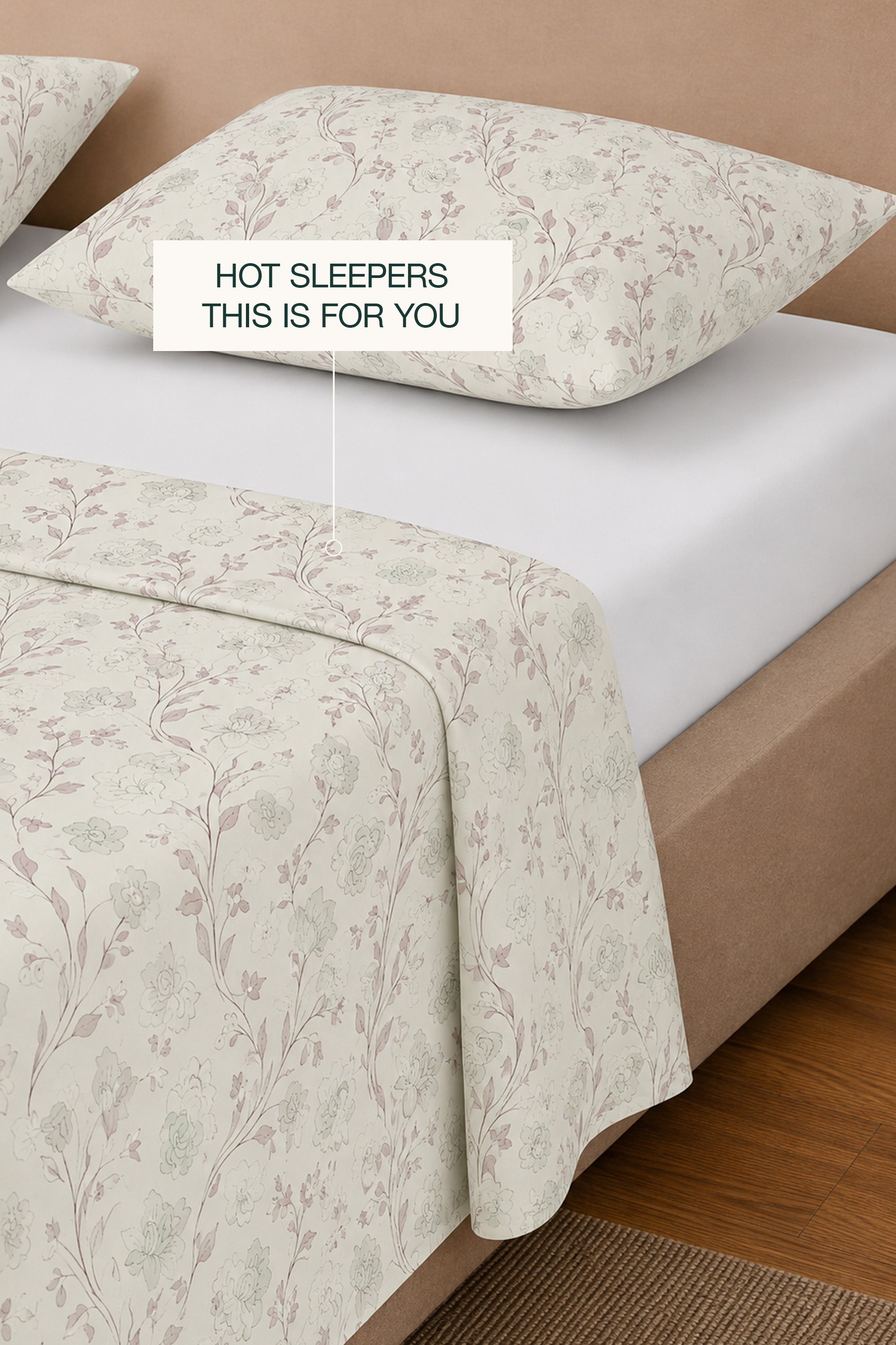 Sketchy Flowers Percale Bed Sheet Set