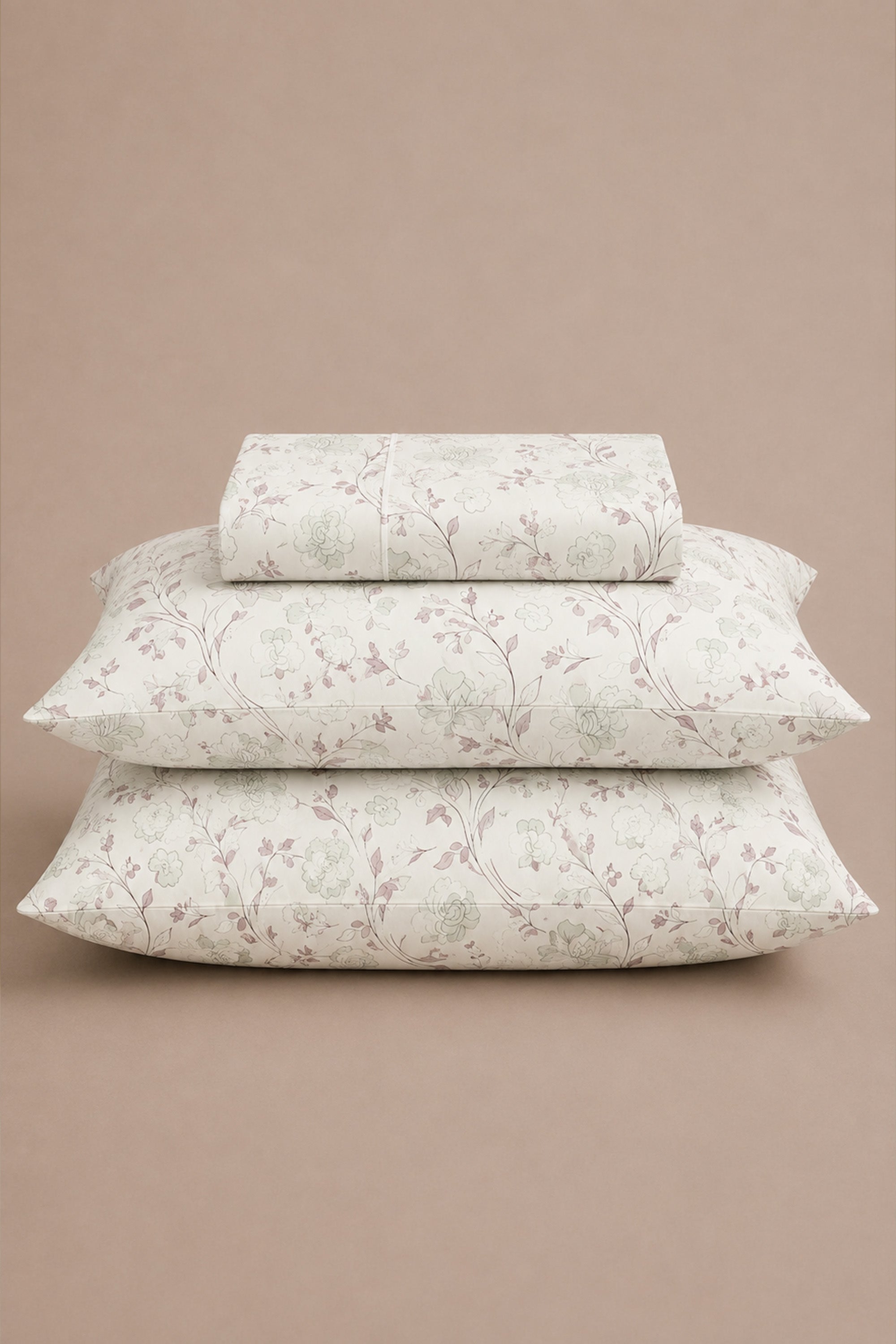 Sketchy Flowers Percale Bed Sheet Set