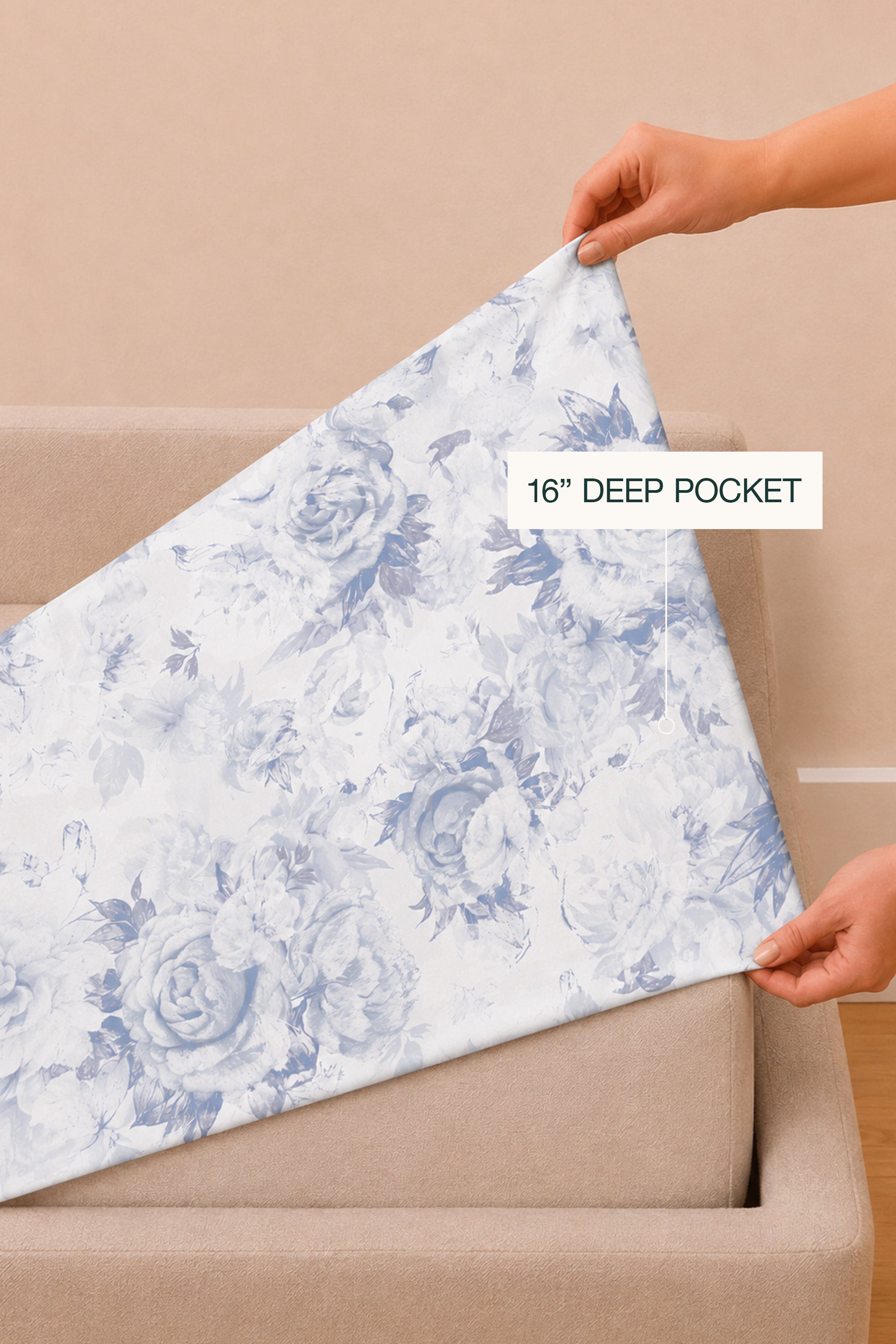 Sky Aura Percale Bed Sheet Set