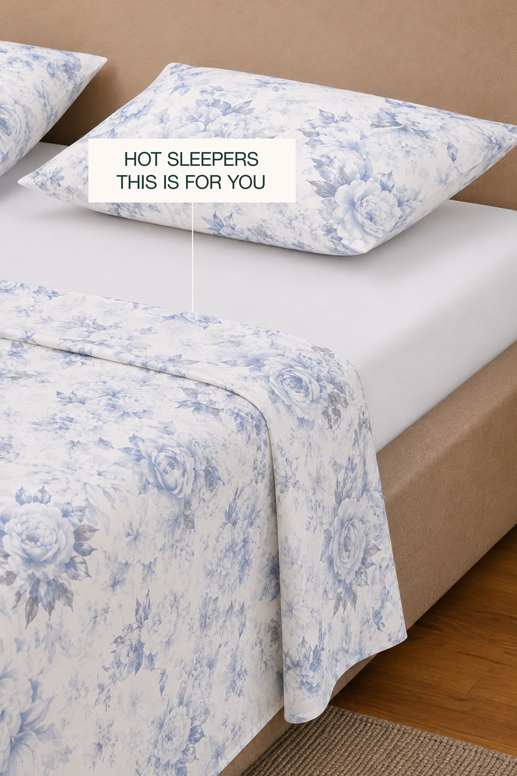 Sky Aura Percale Bed Sheet Set